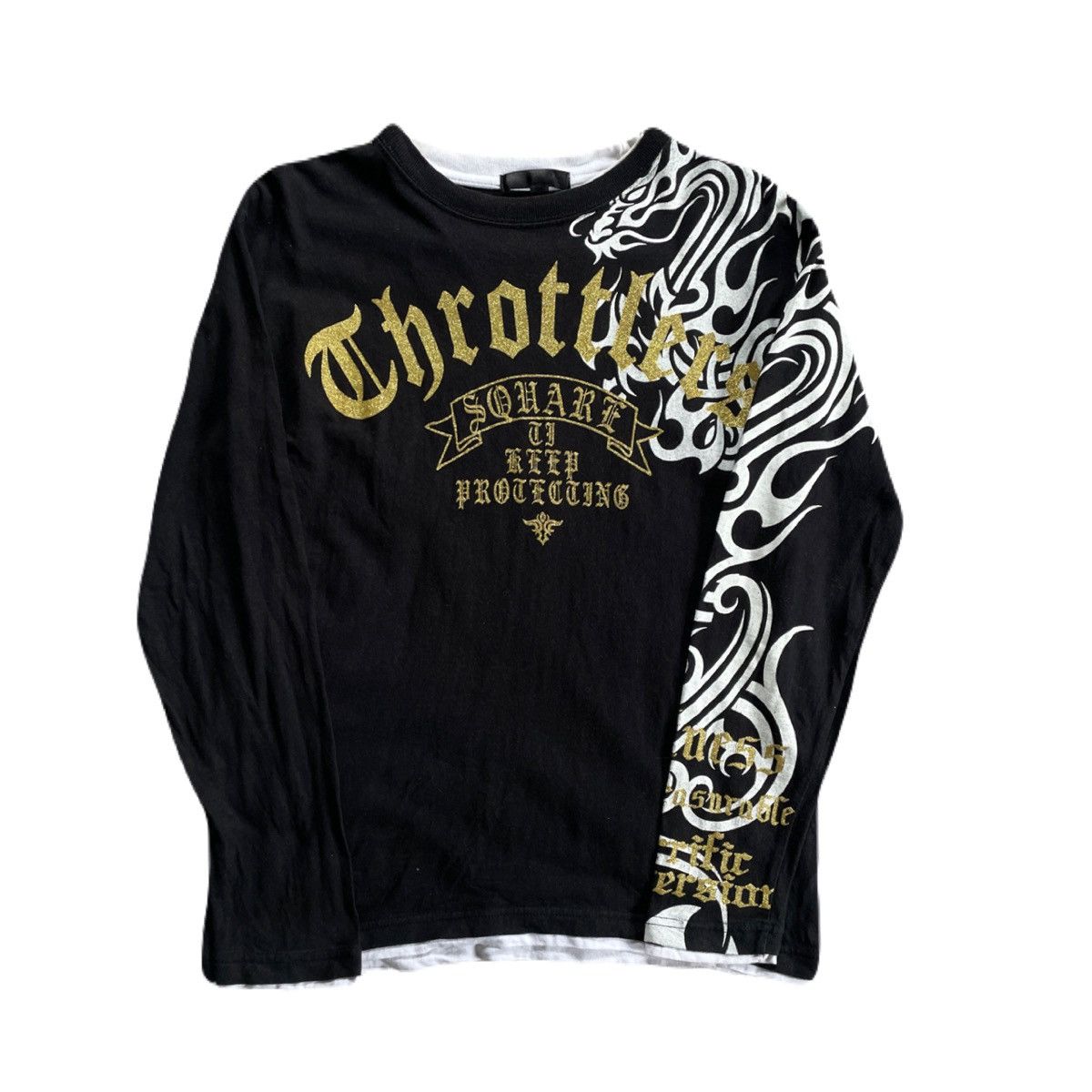 If Six Was Nine 2000s Japanese archive Glitter Poem Dragon Long Sleeve Tee Size US M / EU 48-50 / 2 - 2 Thumbnail