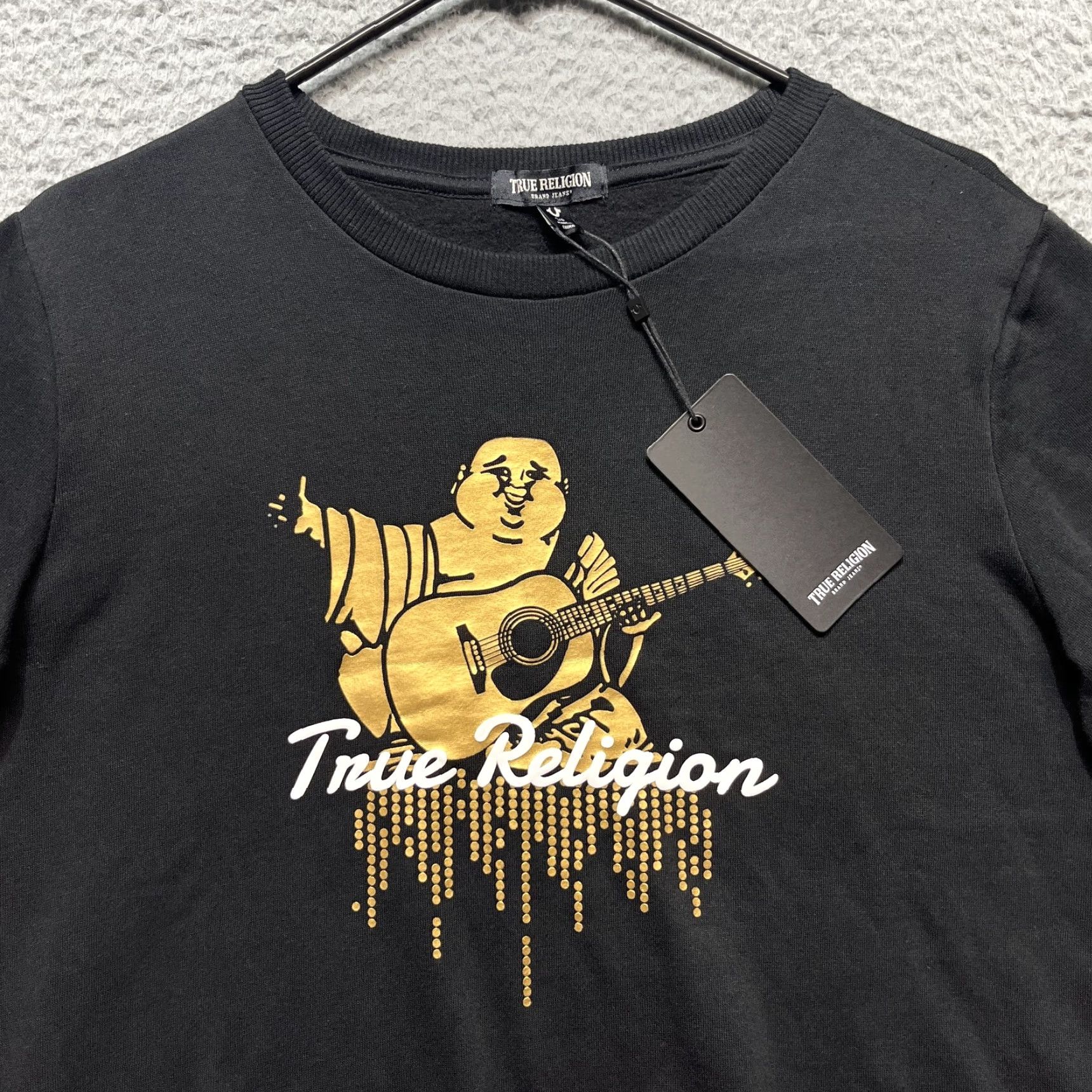 True Religion VINTAGE True Religion Sweatshirt Womens Small Black Buddha Dot Crewneck Gold Graphic Size S / US 4 / IT 40 - 2 Thumbnail