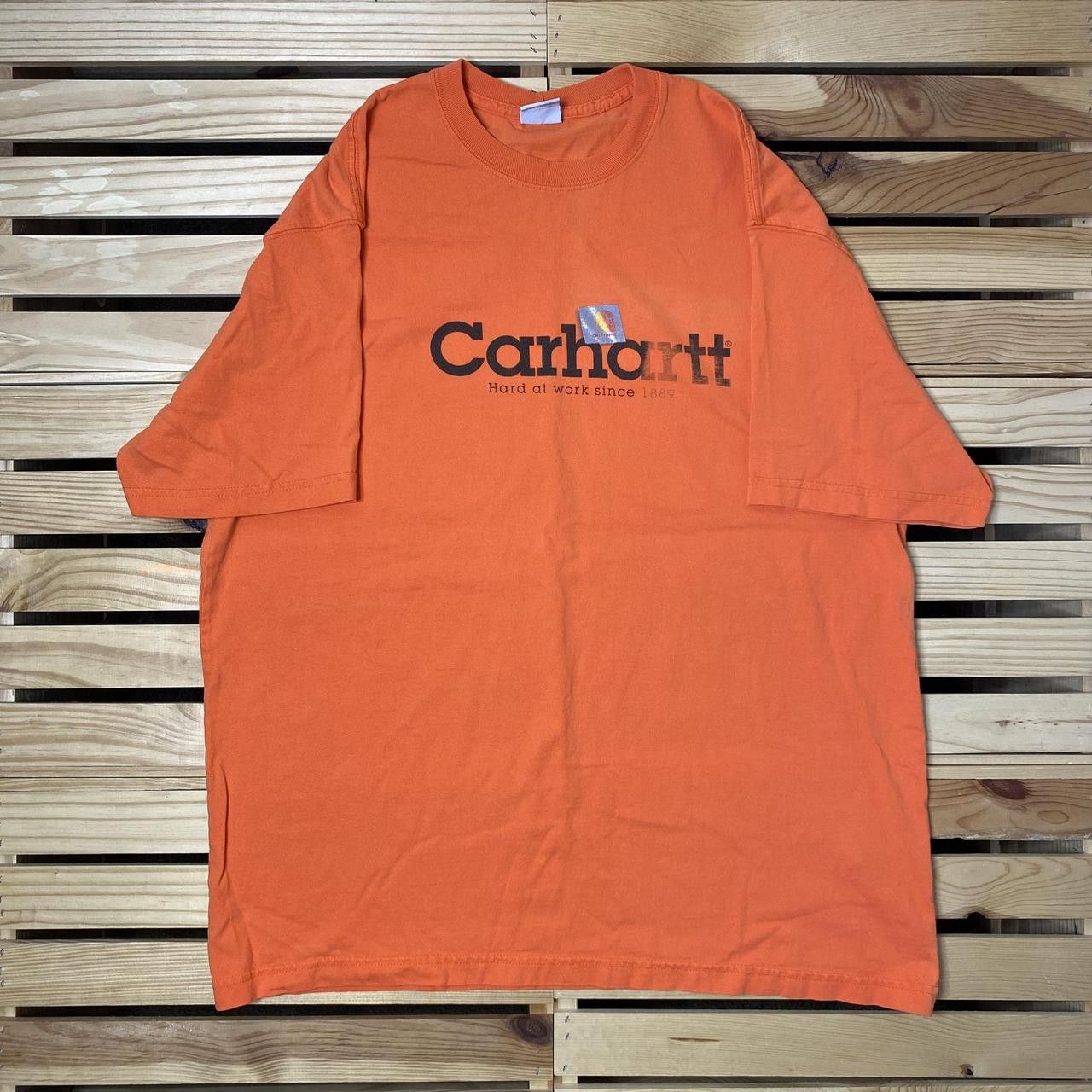 Carhartt Vintage Carhartt Orange Workwear Tee Size Large Size US L / EU 52-54 / 3 - 1 Thumbnail