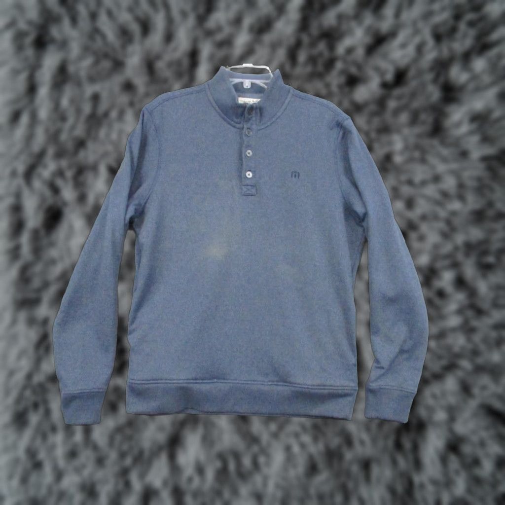 TravisMathew Travis Mathew Pullover Men Blue Large 1/2 Button Up Long Sleeve Fleece Jacket Size US L / EU 52-54 / 3 - 1 Thumbnail