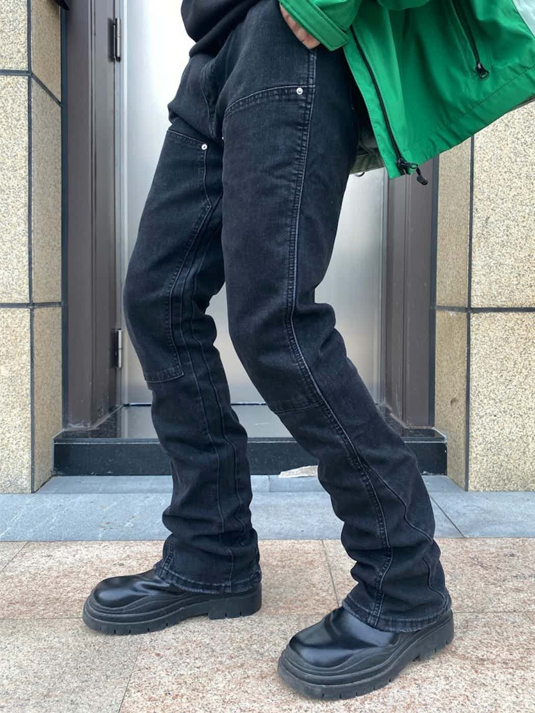 custom utility yuppie utility flared jeans