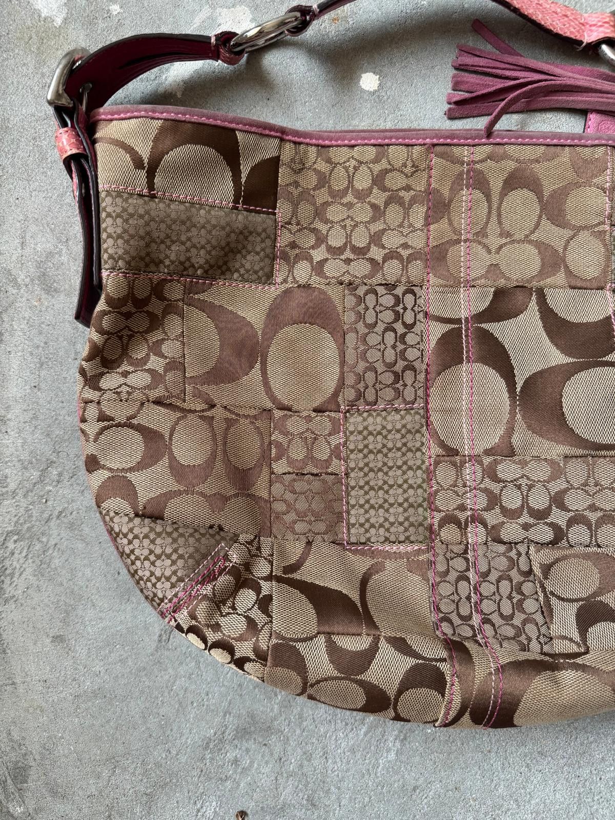 Coach Coach Signature PatchWork Snakeskin Bag Beige/Pink Size ONE SIZE - 6 Thumbnail