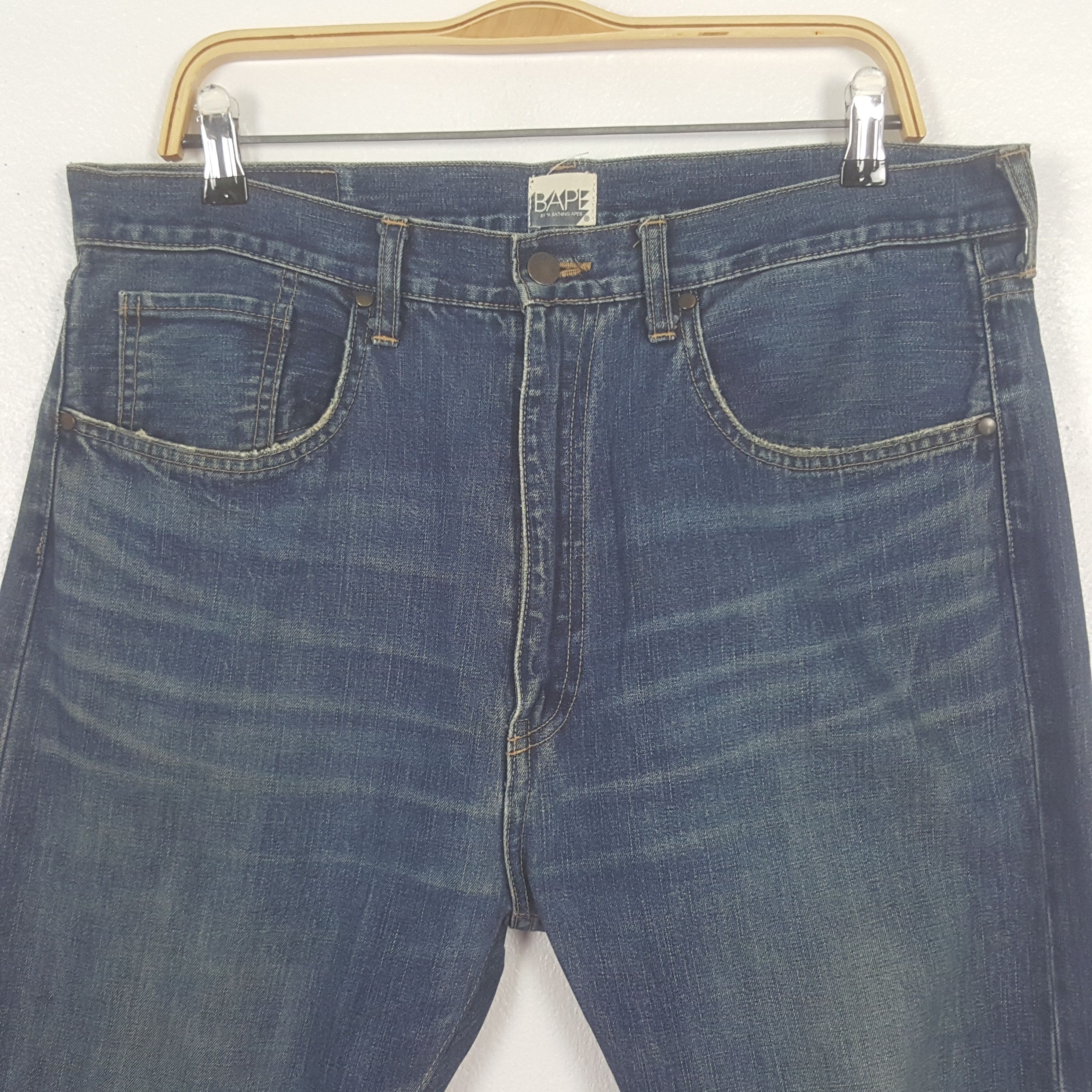 Bape Vintage A Bathing Ape Denim Jeans Size US 36 / EU 52 - 2 Thumbnail