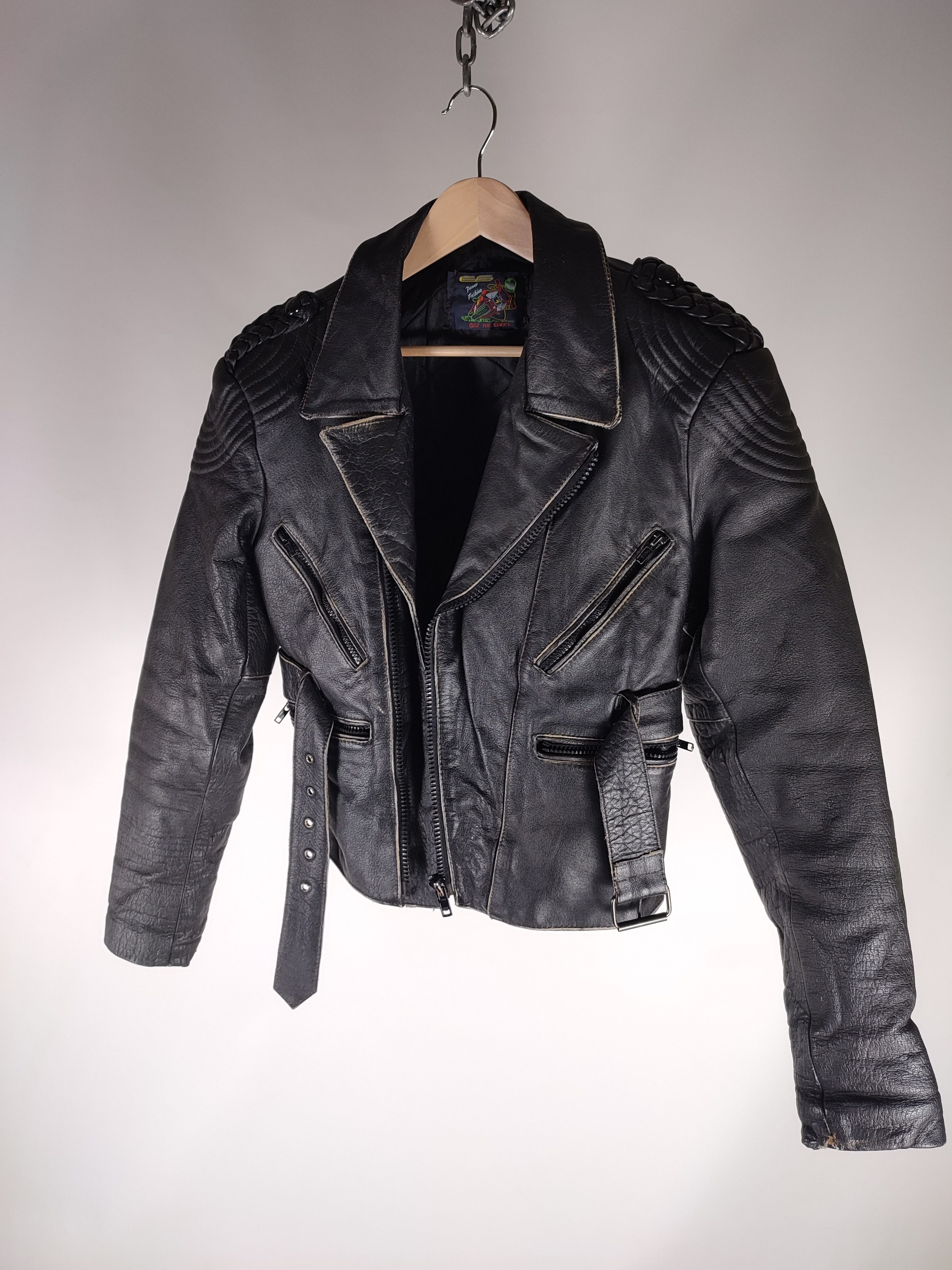 Vintage Vintage Moto Biker Faded Leather Jacket Size US M / EU 48-50 / 2 - 2 Thumbnail