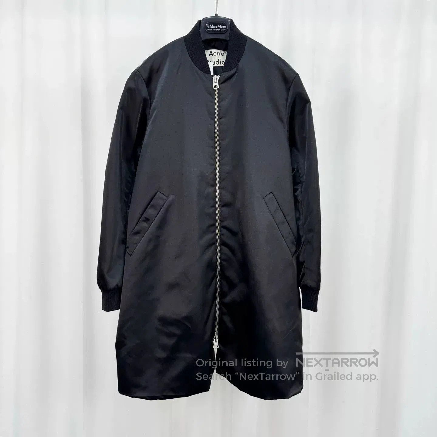 Acne Studios black satin long coat by Acne Studios. Size XS / US 0-2 / IT 36-38 - 1 Thumbnail