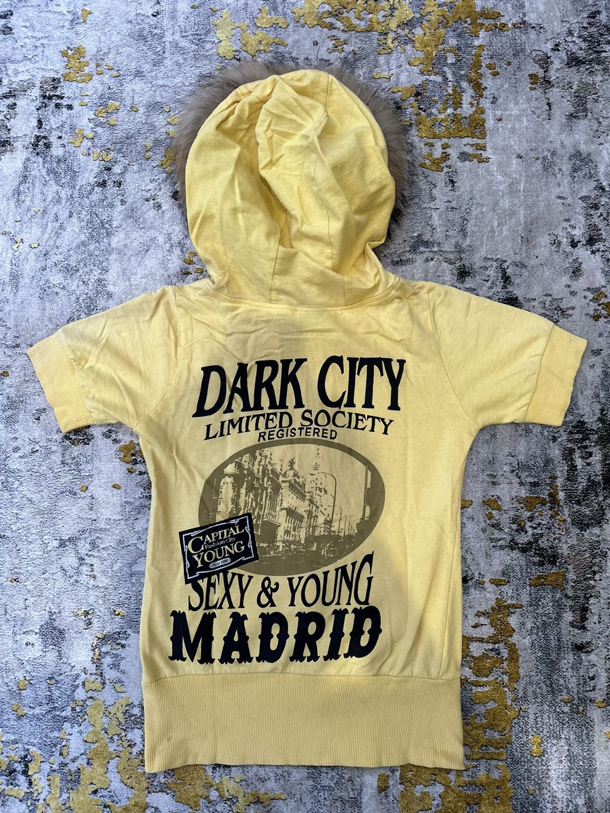 If Six Was Nine RADIC CREATION YELLOW FUR ZIP HOODIE SHORT SLEEVE LGB STYLE Size S / US 4 / IT 40 - 2 Thumbnail