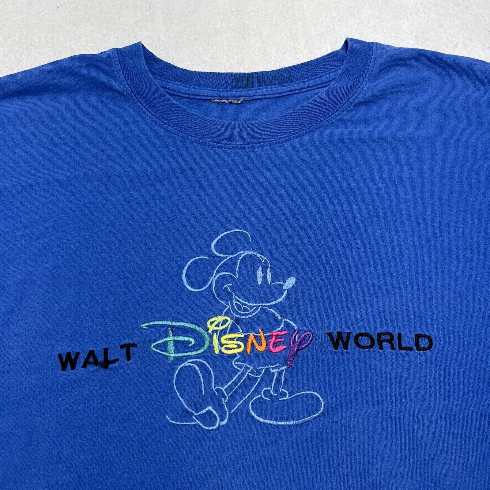 Disney Vintage Disney Embroidered Tee Mickey Mouse Rainbow T Shirt Size US XXL / EU 58 / 5 - 2 Thumbnail