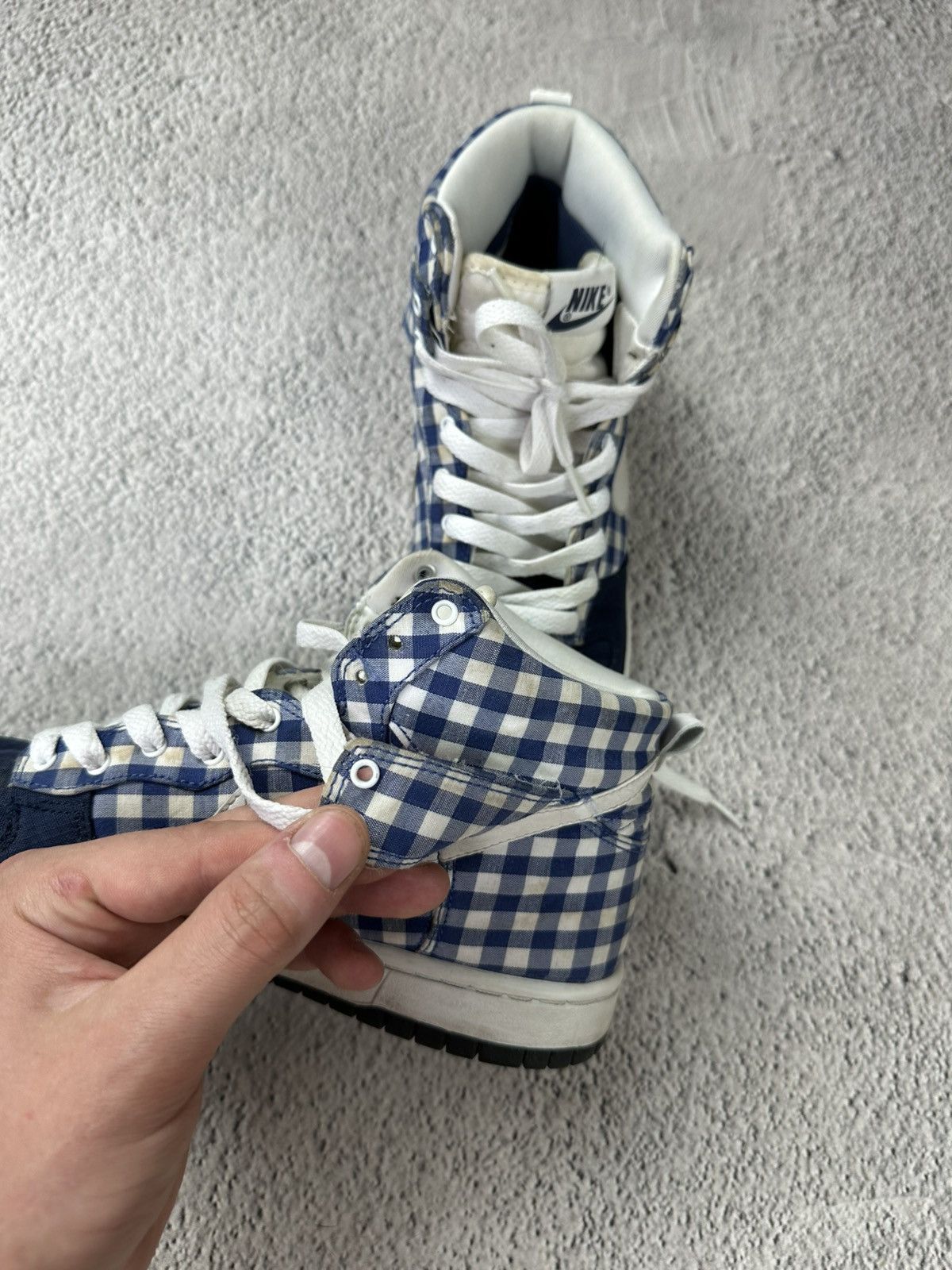 Nike Nike Dunk High VNTG Gingham Navy Check 2009 Size US 8 / IT 38 - 13 Thumbnail