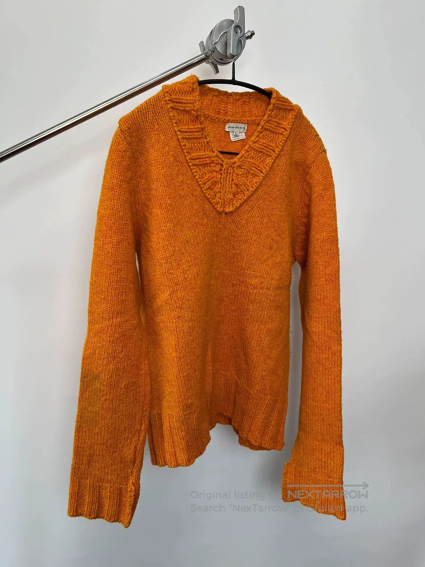 Dries Van Noten Dries Van Noten Orange Wool Sweater. Size L / US 10 / IT 46 - 2 Thumbnail