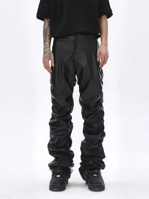 Other Punk niche design hip-hop loose casual leather pants Size US 32 / EU 48 - 2 Thumbnail