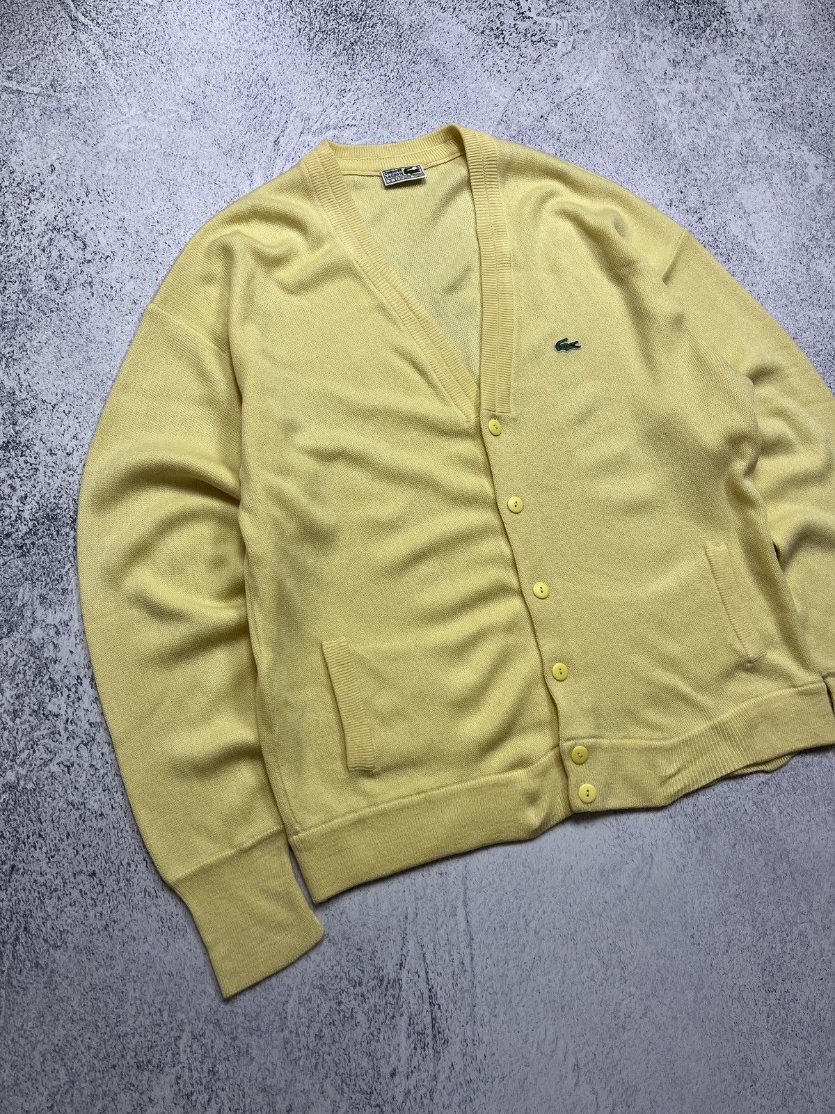 Lacoste Vintage 90’s Lacoste Acrylic Cardigan Sweater Made In Spain Size US XXL / EU 58 / 5 - 4 Thumbnail