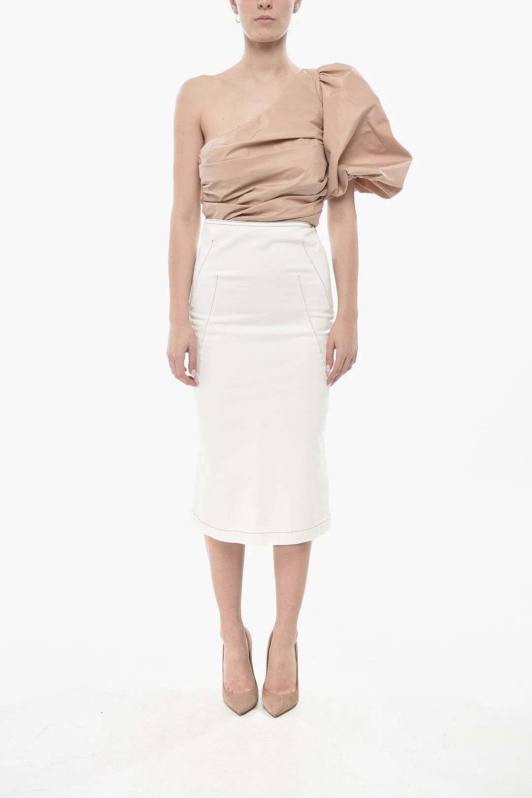 Dries Van Noten og1mm0426 Denim Skirt in White Size 26" / US 2 / IT 38 - 4 Thumbnail