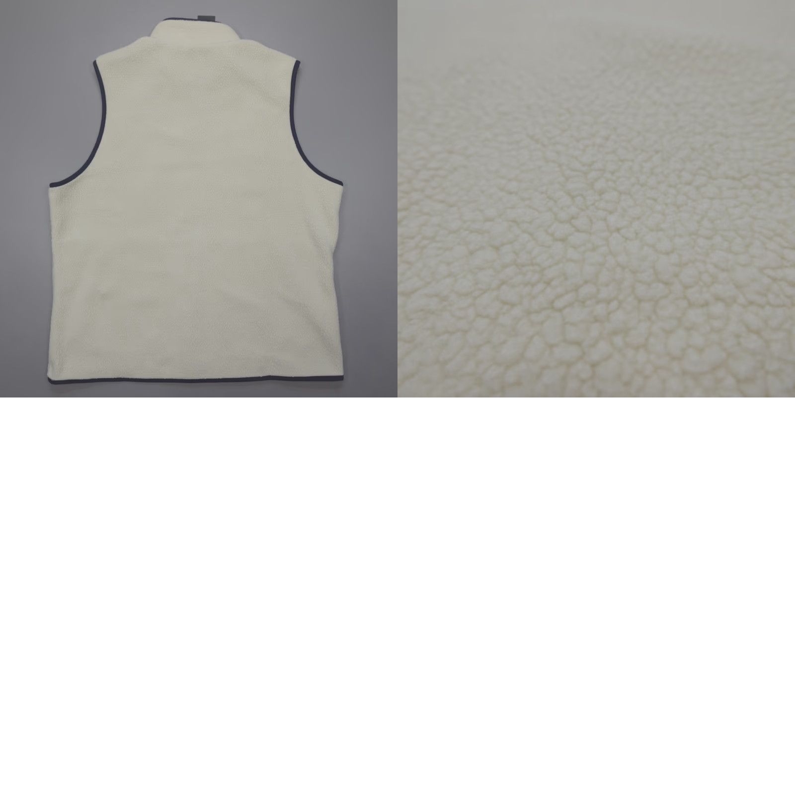 Rhone Rhone Vest Full Zip Sleeveless Sherpa Polartec Ivory / Blue Men's XL Vest, Stand-Up Collar, Pockets, Regular Fit, Casual, Fall Winter Spring, MENS Size US XL / EU 56 / 4 - 8 Thumbnail