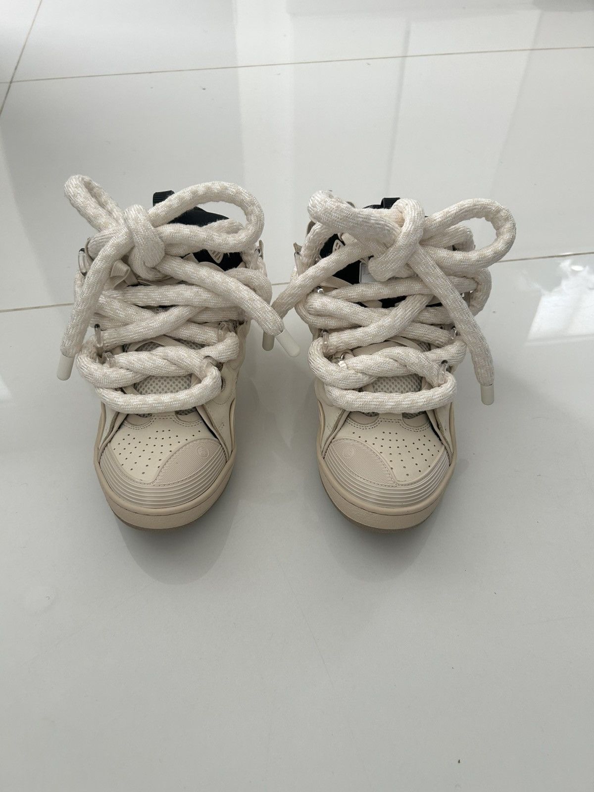 Lanvin Lanvin Beige Curb With Snake Laces Sneakers Size US 10 / EU 43 - 3 Thumbnail