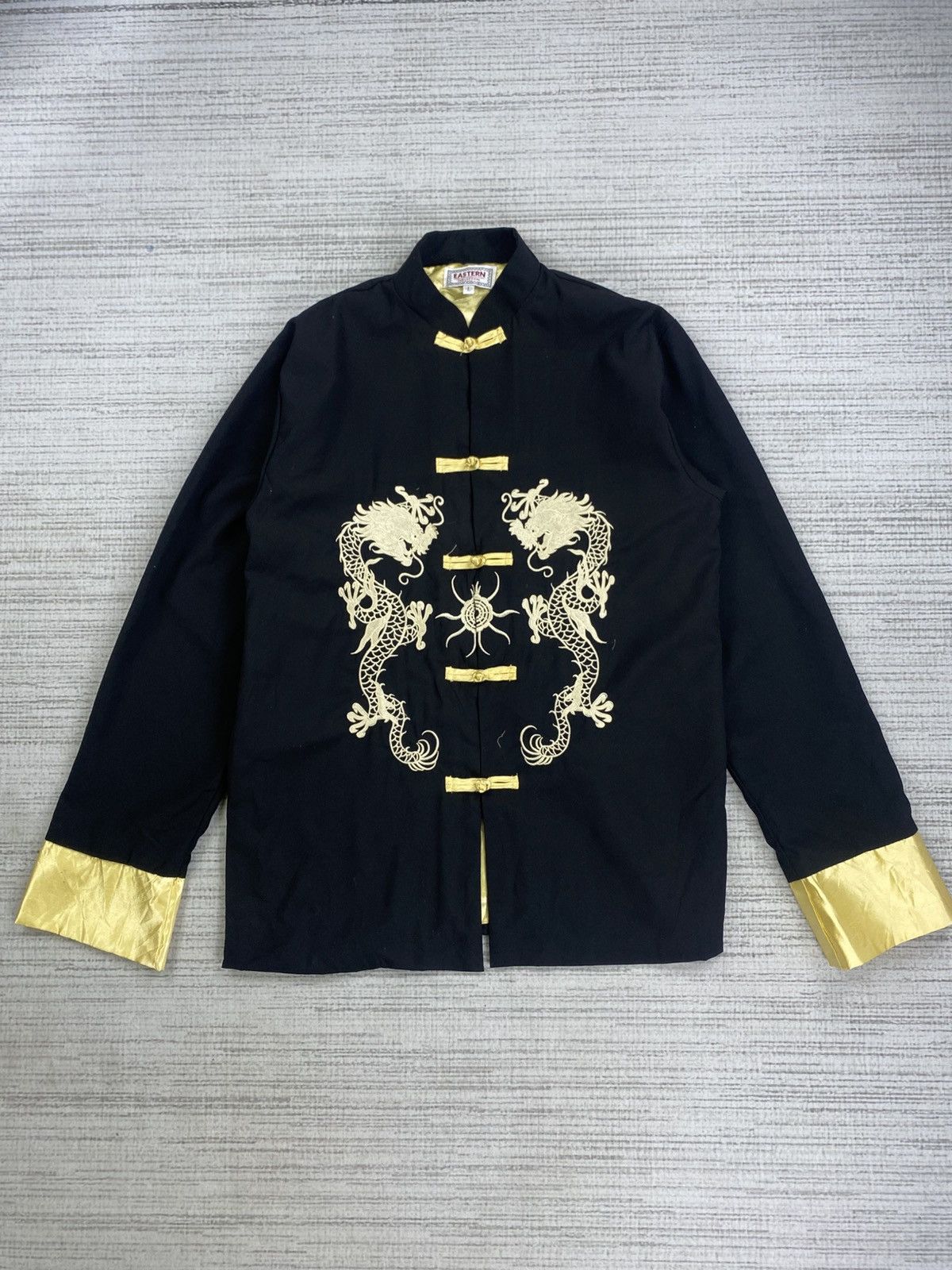 Dragonfly Vintage 90s Eastern Dragon Embroidery Silk Jacket Size US M / EU 48-50 / 2 - 1 Thumbnail