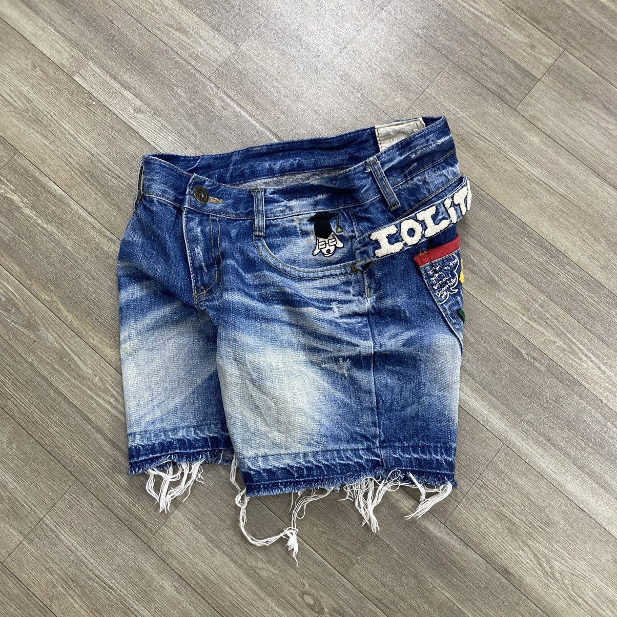 Hysteric Glamour 2000s Yoshitomo Nara Lolita Distressed Clawmark Faded Jeans Size US 30 / EU 46 - 5 Thumbnail