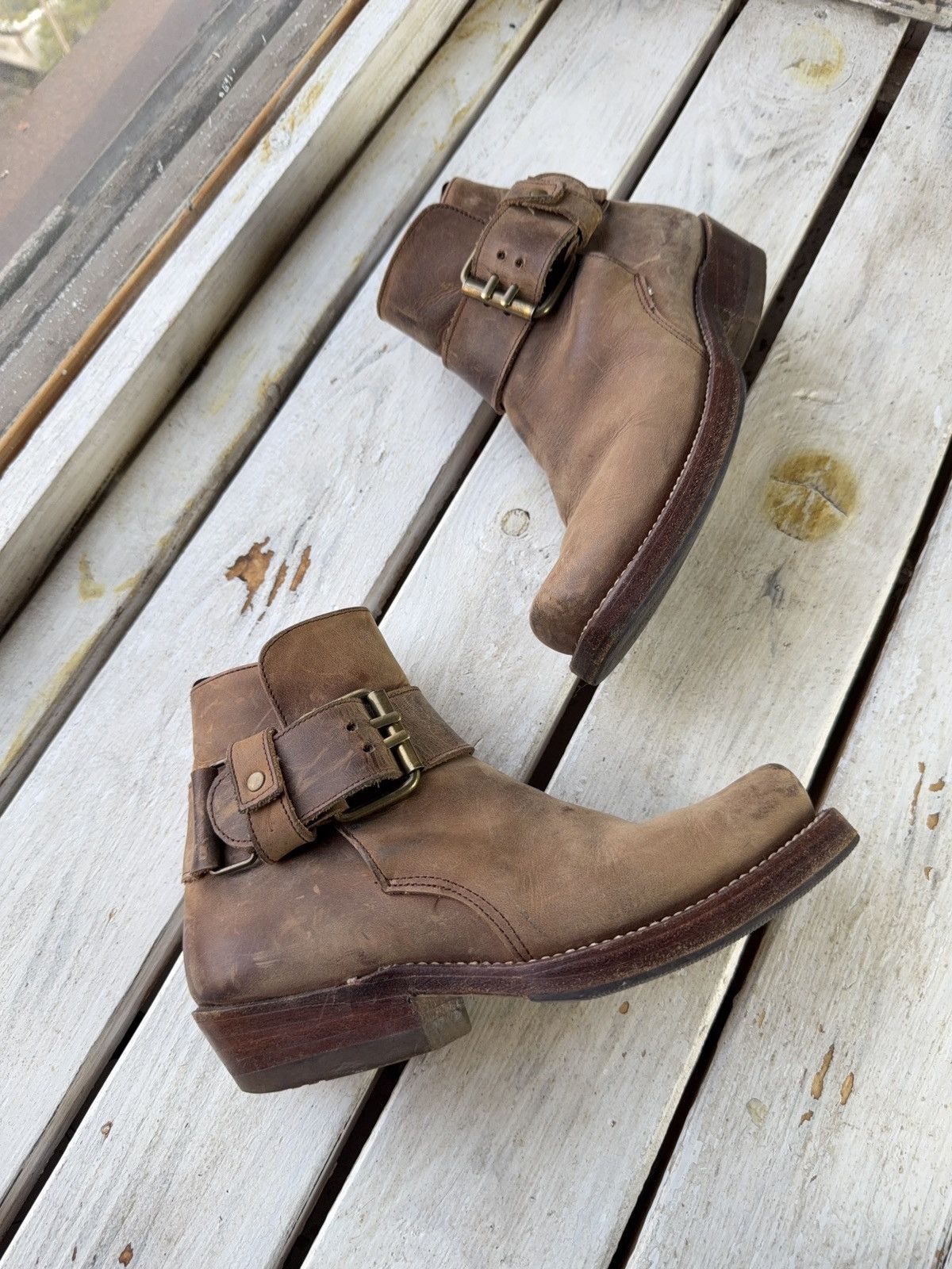Sancho Boots 90s Sancho Goodyear Welt Leather Harness Boots Brown EU 36 Size US 5.5 / IT 35.5 - 1 Thumbnail