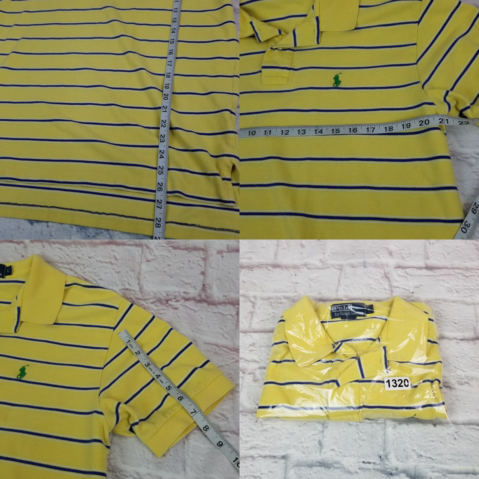 Ralph Lauren Ralph Lauren Polo Golf Shirt Mens Large Striped 100% Cotton VTG Yellow Polo by Ralph Lauren Golf Size US L / EU 52-54 / 3 - 8 Thumbnail