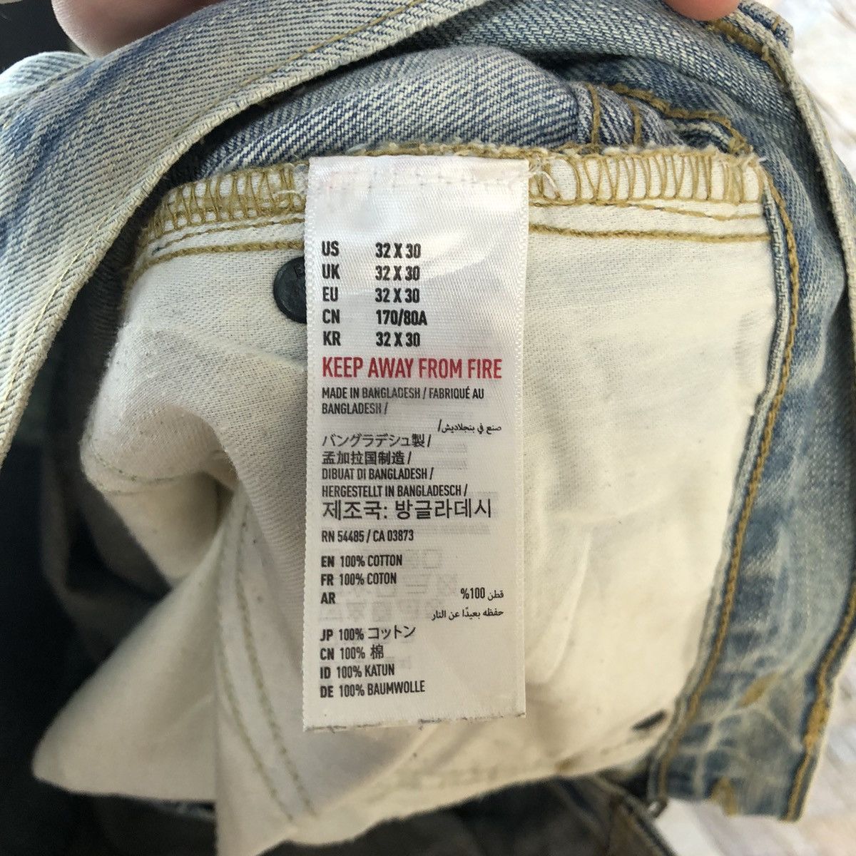Japanese Brand Eagle American Outfitters Distressed Denim Pants #A1042 Size US 32 / EU 48 - 21 Thumbnail