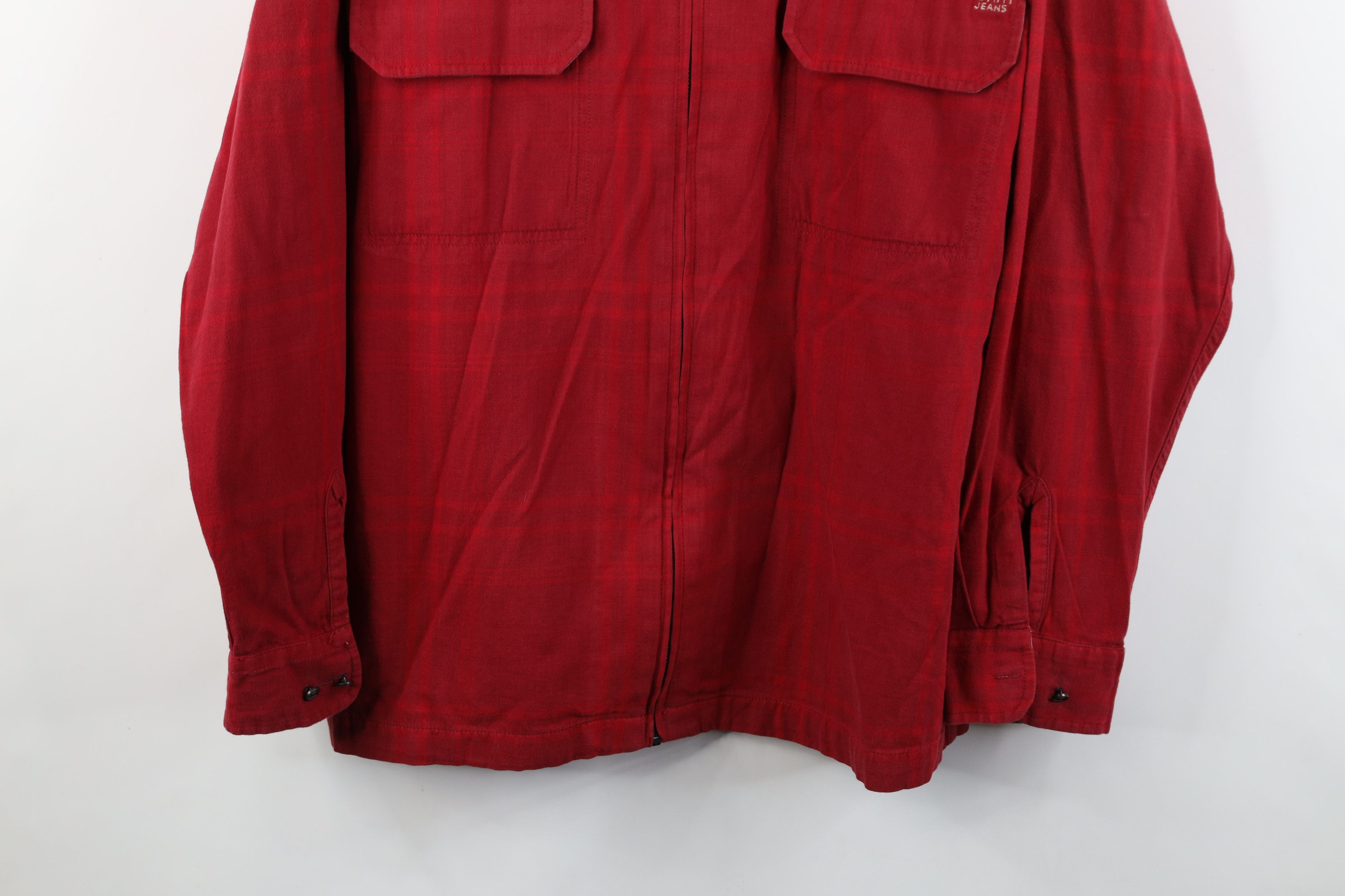 Tommy Hilfiger Vintage 90s Y2K Tommy Hilfiger Flannel Zip Shirt Jacket Size US L / EU 52-54 / 3 - 3 Thumbnail