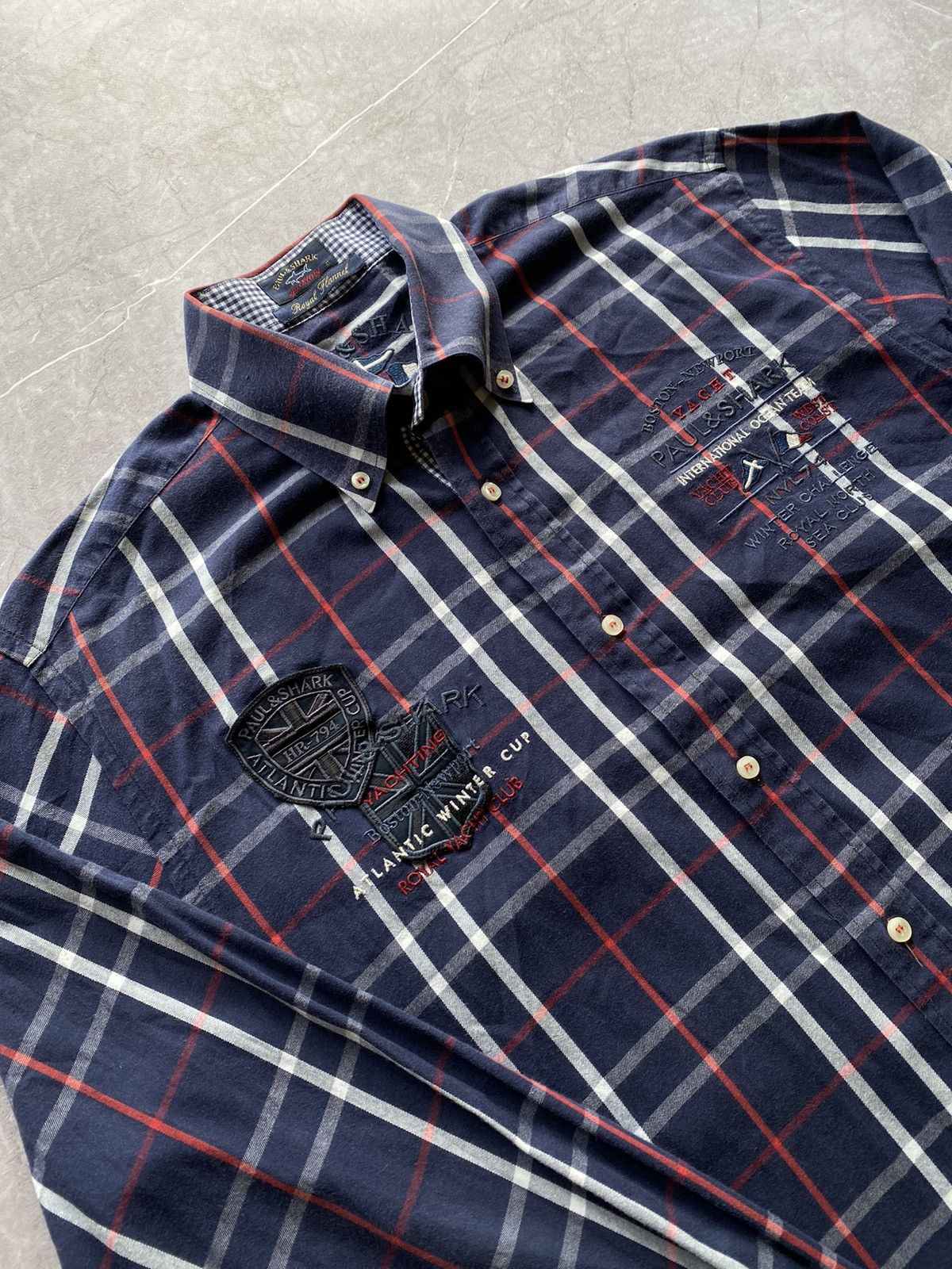 Paul & Shark Paul & Shark Yachting Royal Flannel Boston Shirt Button Up Size US L / EU 52-54 / 3 - 3 Thumbnail