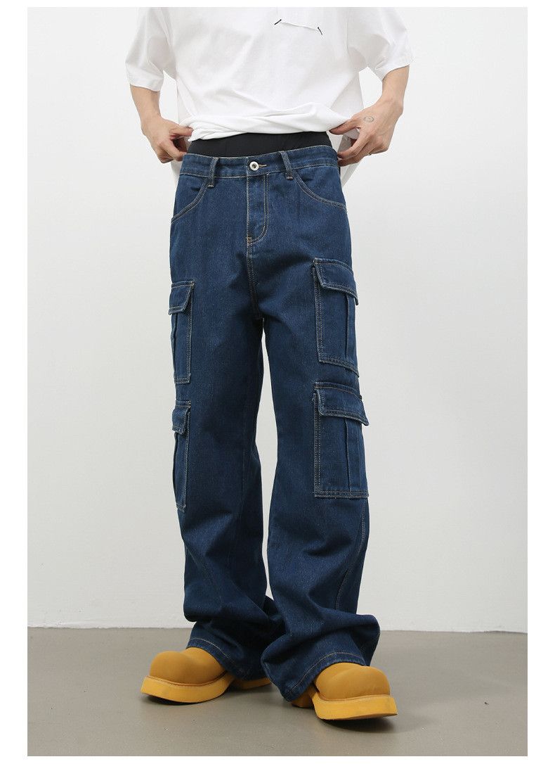 Japanese Brand Men's washed distressed vintage multi-pocket cargo jeans Size US 34 / EU 50 - 1 Thumbnail