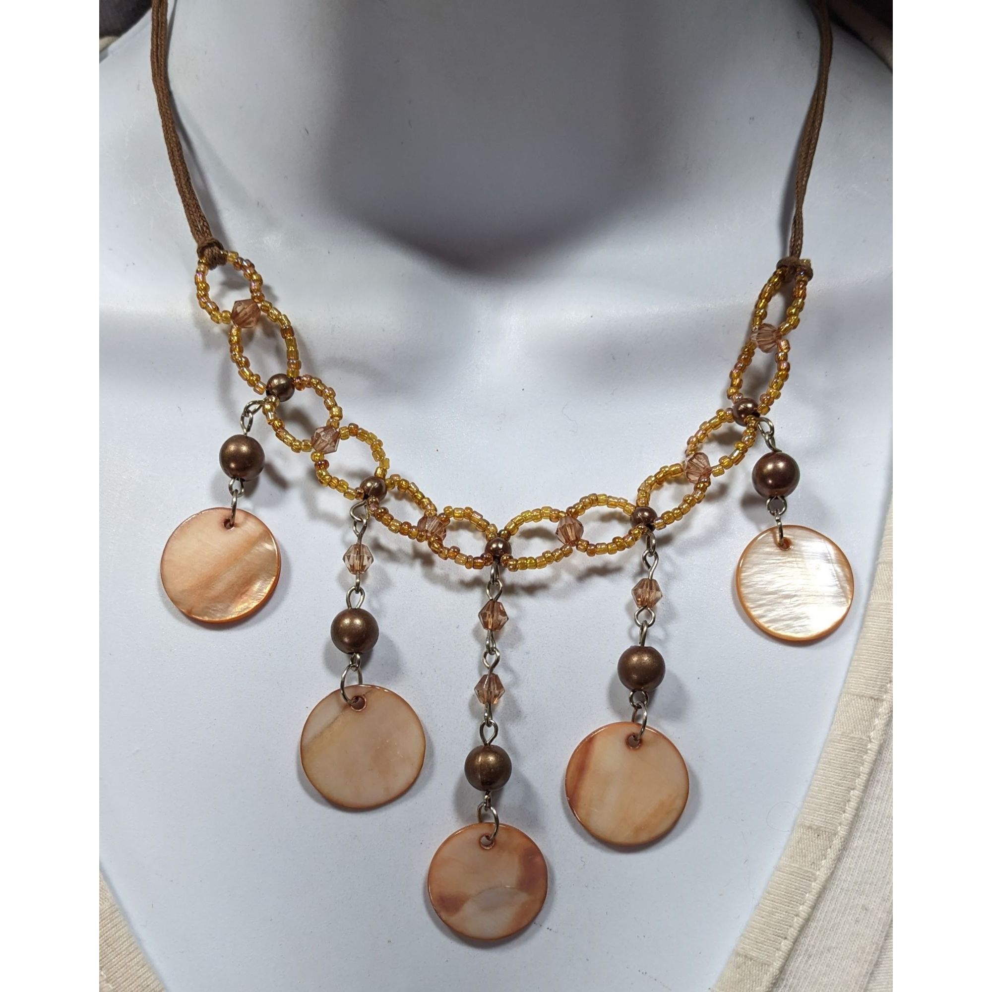 Other Bohemian Brown Glass And Shell Fringe Necklace Size ONE SIZE - 4 Thumbnail