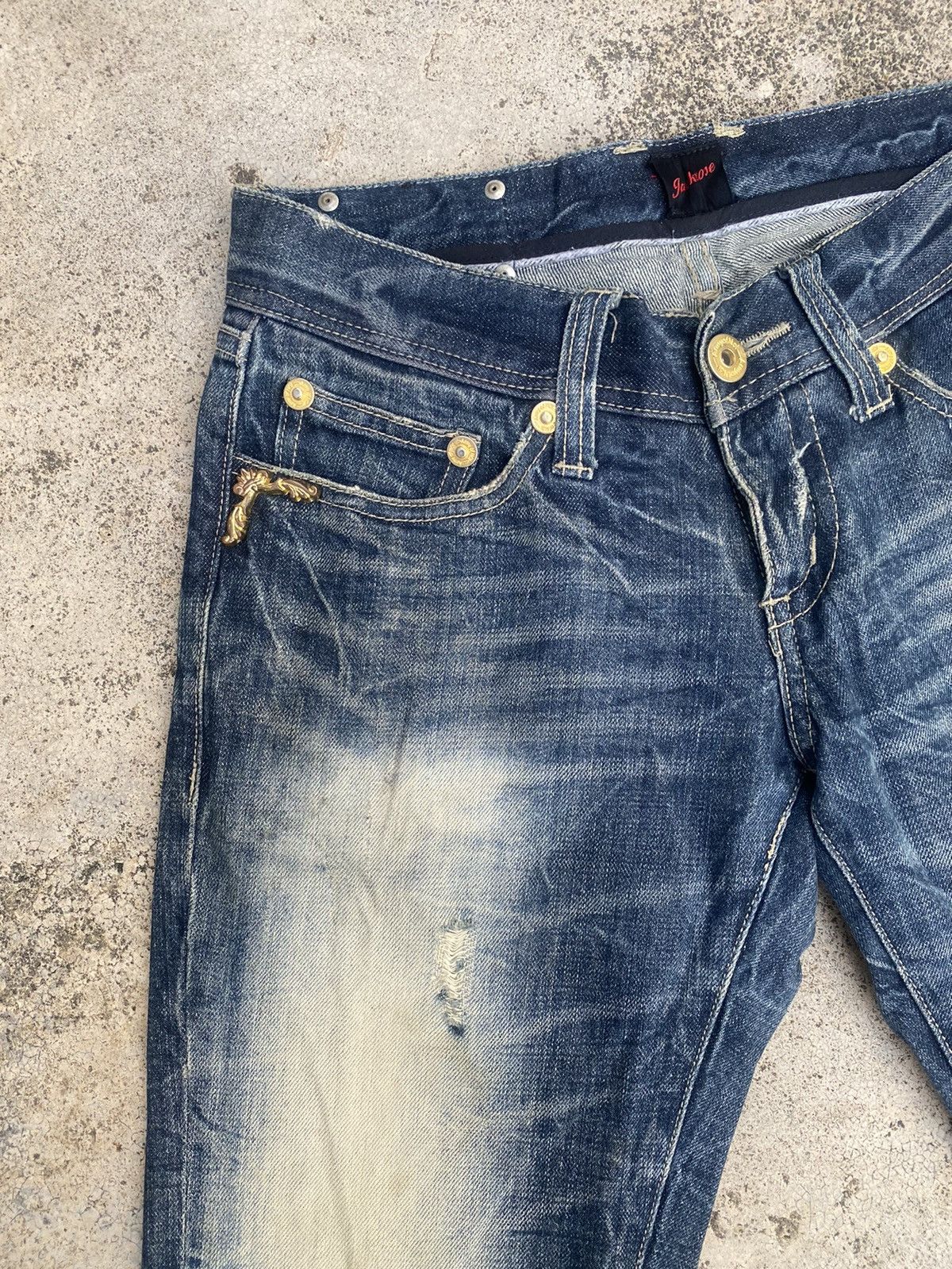 If Six Was Nine × JACKROSE Flare Jeans Jackrose Distressed Clawmark Bootcut Size US 30 / EU 46 - 8 Thumbnail