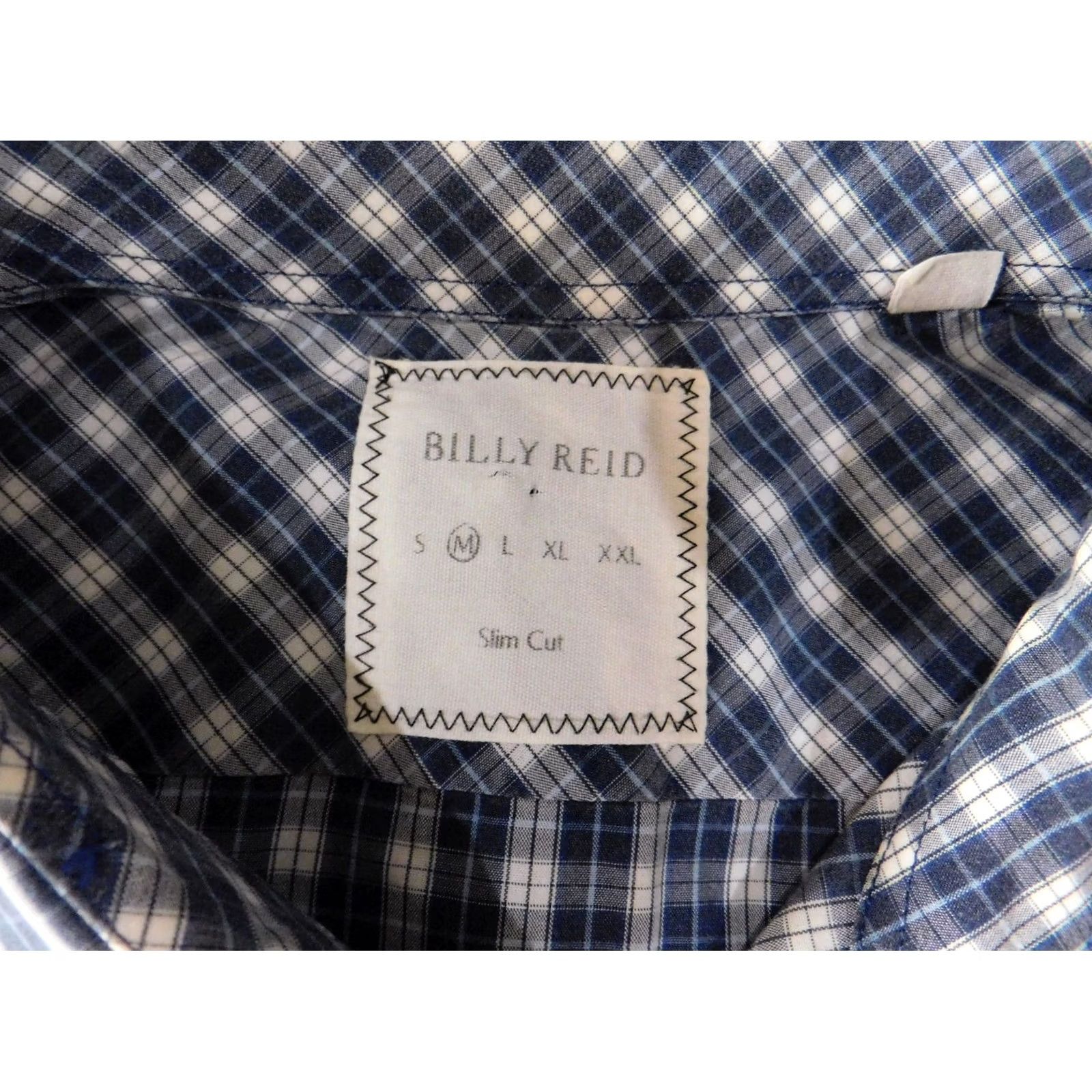 Billy Reid Billy Reid Mens Shirt M blue plaid button down slim knit collar Button-Up Mens Size US M / EU 48-50 / 2 - 5 Thumbnail