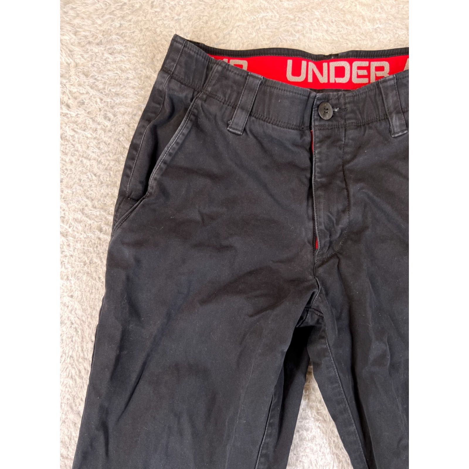 Under Armour Under Armour Pants Mens Regular 28 Black Cotton Blend Stretch Zip Fly Chino Golf Casual Sports Men’s Activewear Size US 28 / EU 44 - 3 Thumbnail