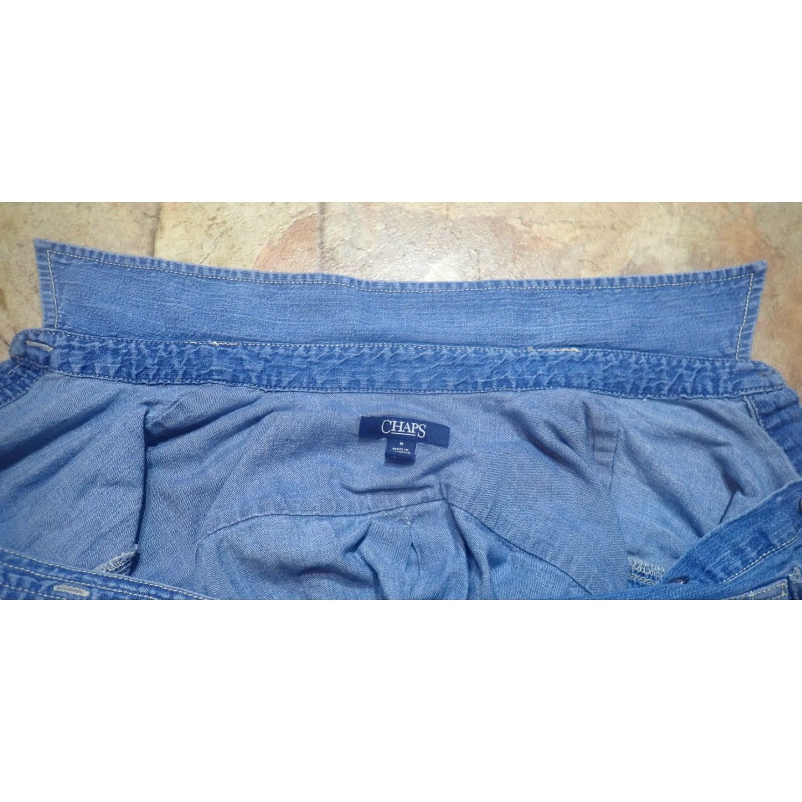 Chaps VINTAGE Chaps Blue Denim Shirt Dress Womens Size M Long Sleeve With Pockets Casual 90s Size M / US 6-8 / IT 42-44 - 7 Thumbnail
