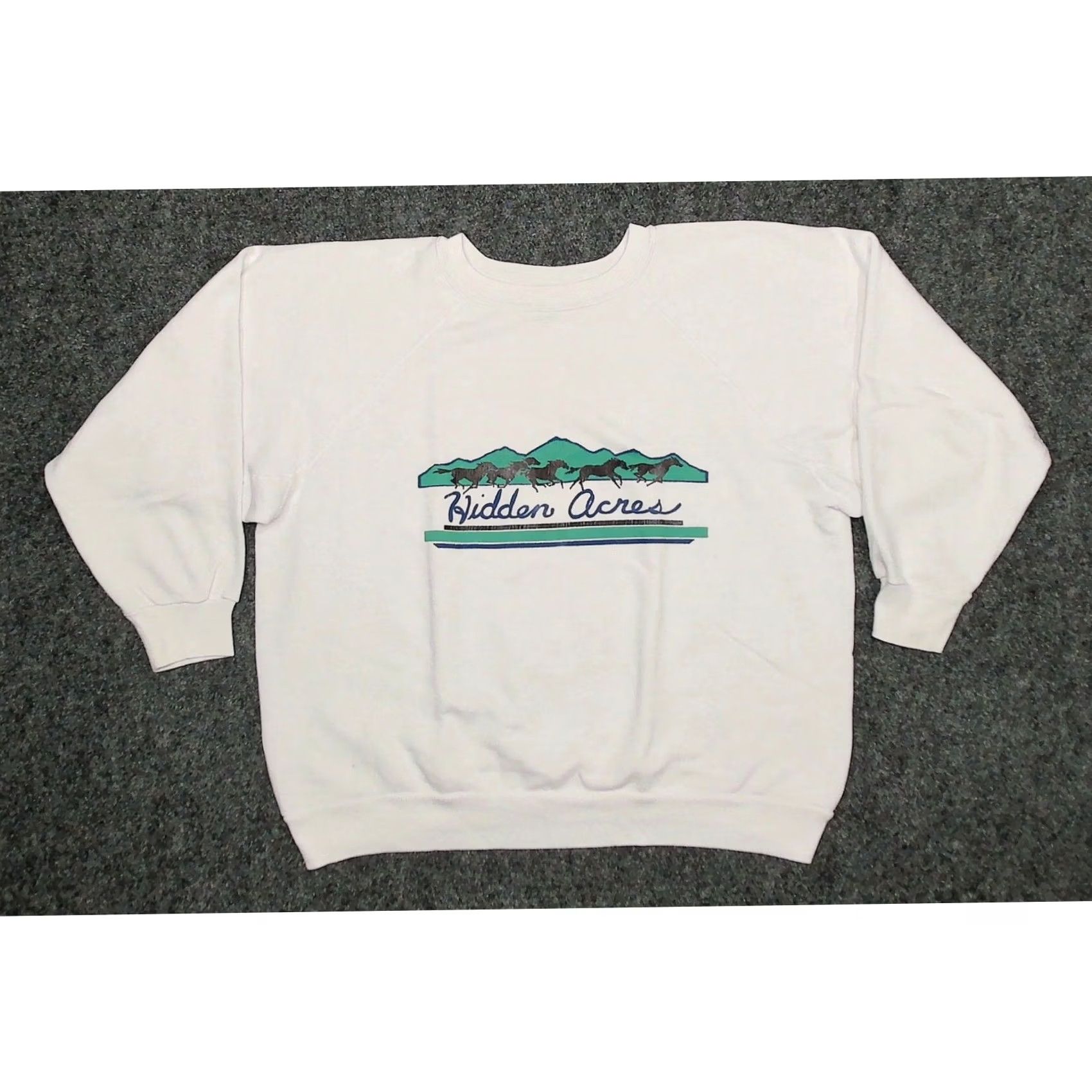 Vintage VINTAGE Discus Athletic 80s Sweatshirt White Womens XL Boxy Slouchy Batwing Raglan Crew Neck Pullover Horse Graphic Size XL / US 12-14 / IT 48-50 - 3 Thumbnail