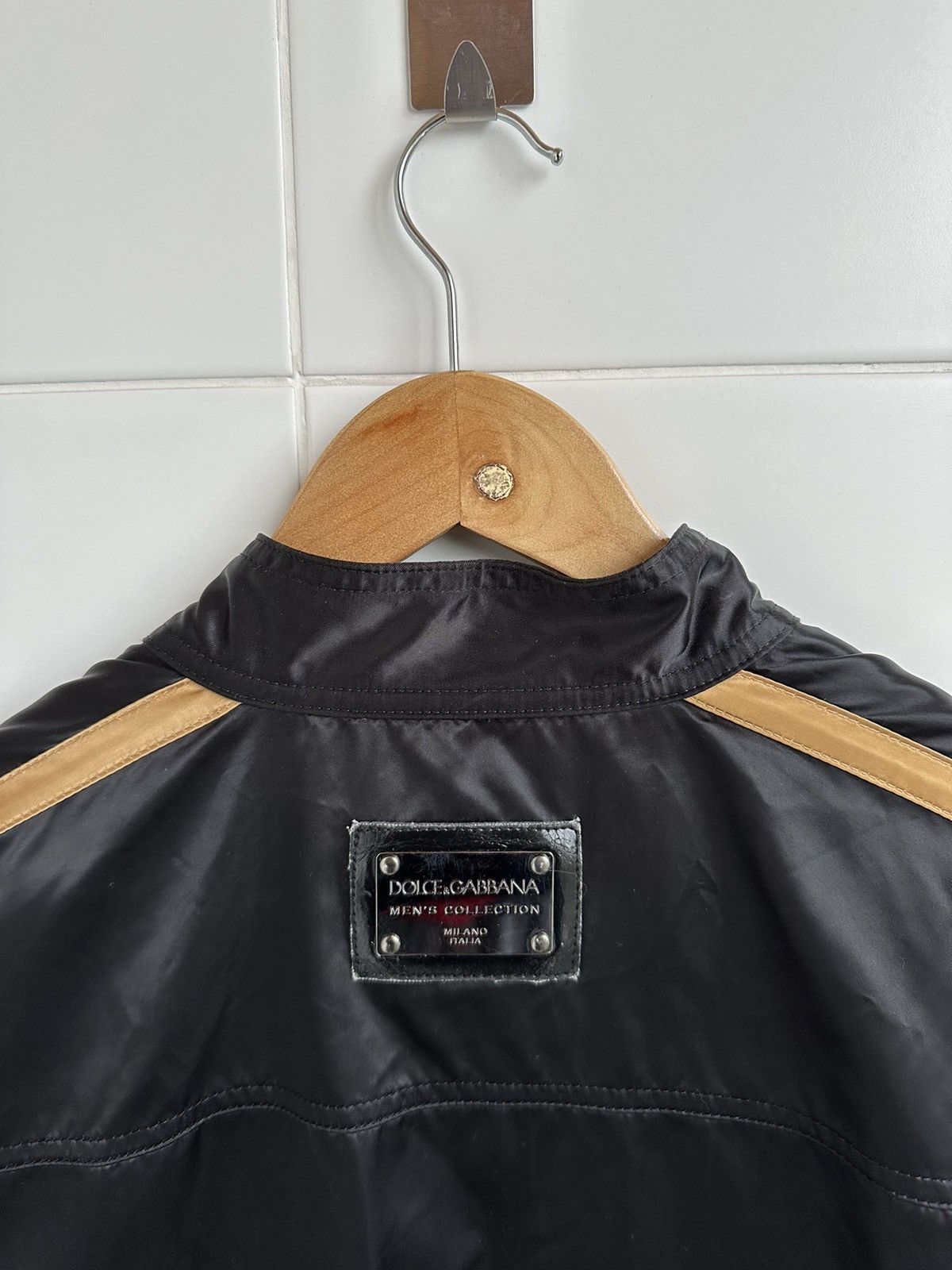 Dolce & Gabbana Dolce & Gabbana SS/04 Nylon Black/Gold Bomber Jacket M Size Size US M / EU 48-50 / 2 - 6 Thumbnail