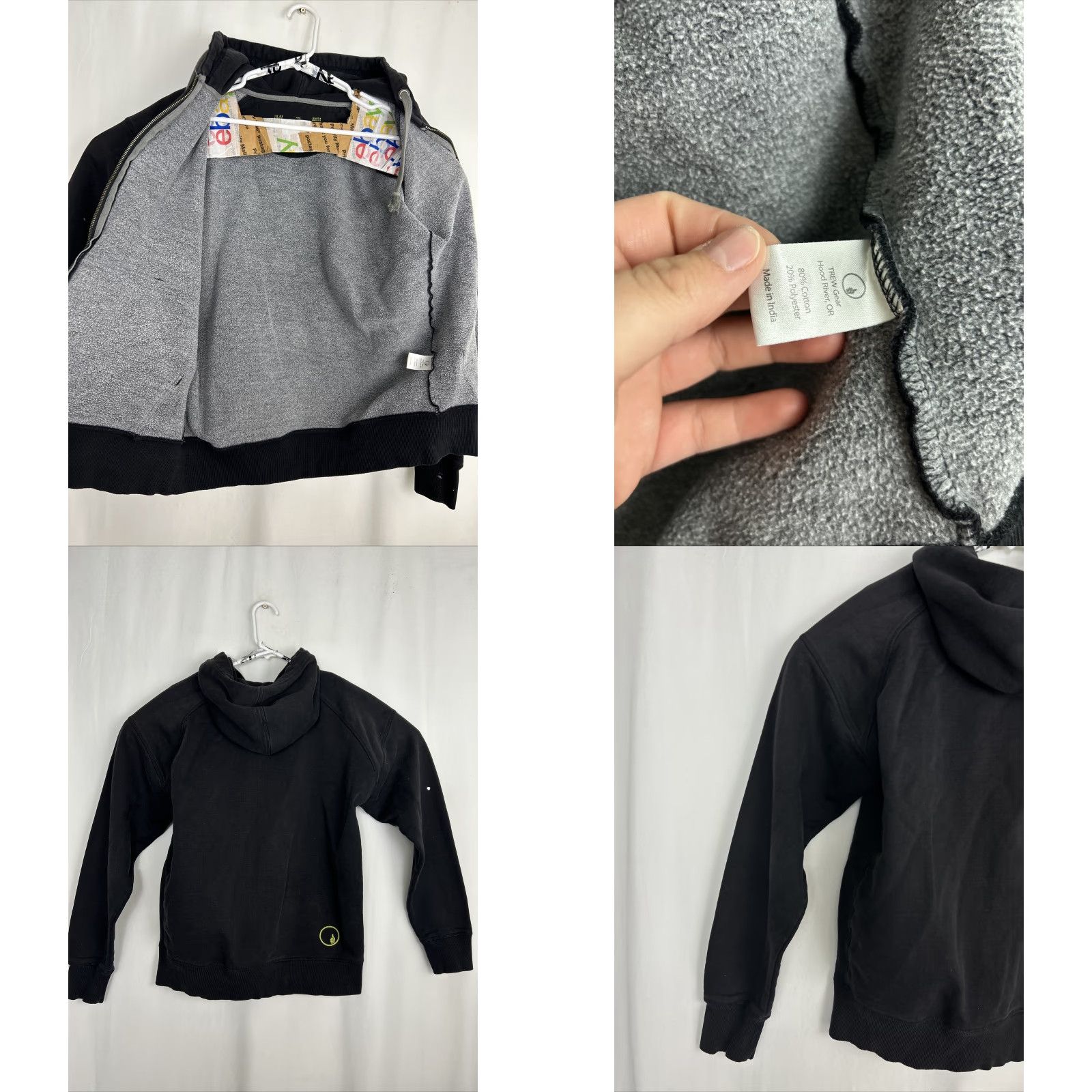 Vintage Trew Gear Mens Hoodie Full Zip Black Cotton Blend Paint Stains Medium Size US M / EU 48-50 / 2 - 9 Thumbnail