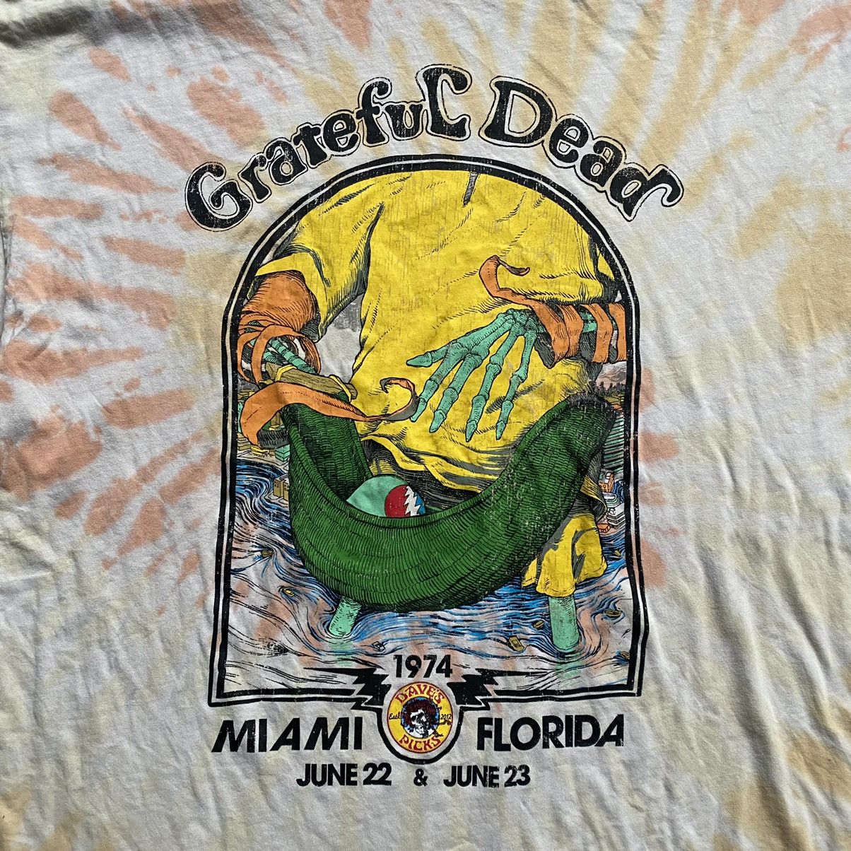Band Tees AMAZING GRATEFUL DEAD TOUR TYE DYE ORANGE T SHIRT Size US XL / EU 56 / 4 - 2 Thumbnail