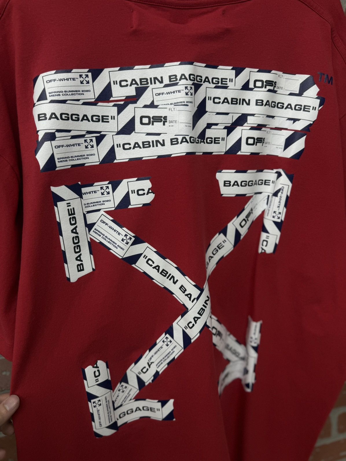 Off-White Off White Tee Shirt Size Large Red Pre Owned Dry Cleaned Size US L / EU 52-54 / 3 - 9 Thumbnail