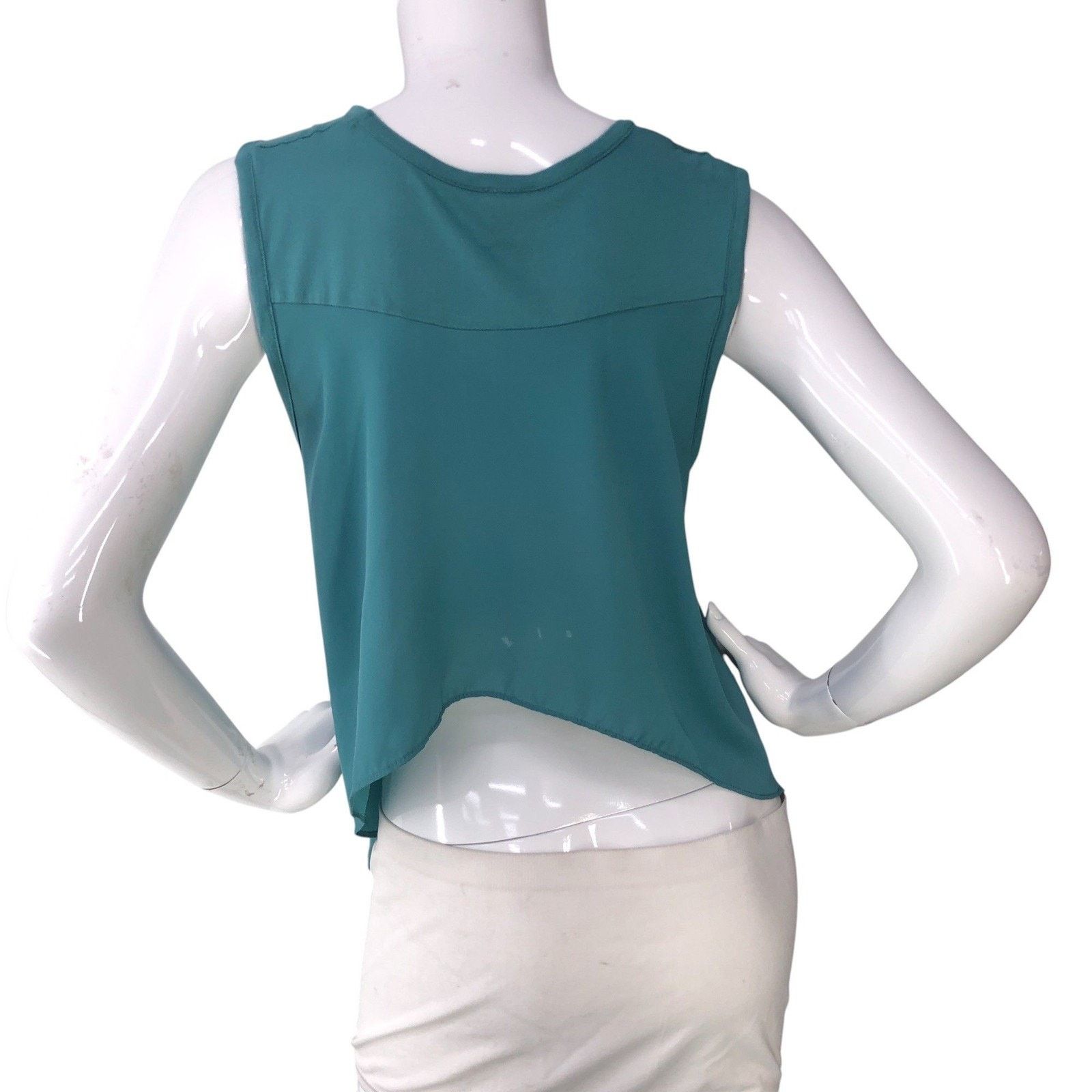 Haute Hippie Haute Hippie Tank Top S Teal Modal Scoop Neck High-Low Hem Size S / US 4 / IT 40 - 7 Thumbnail
