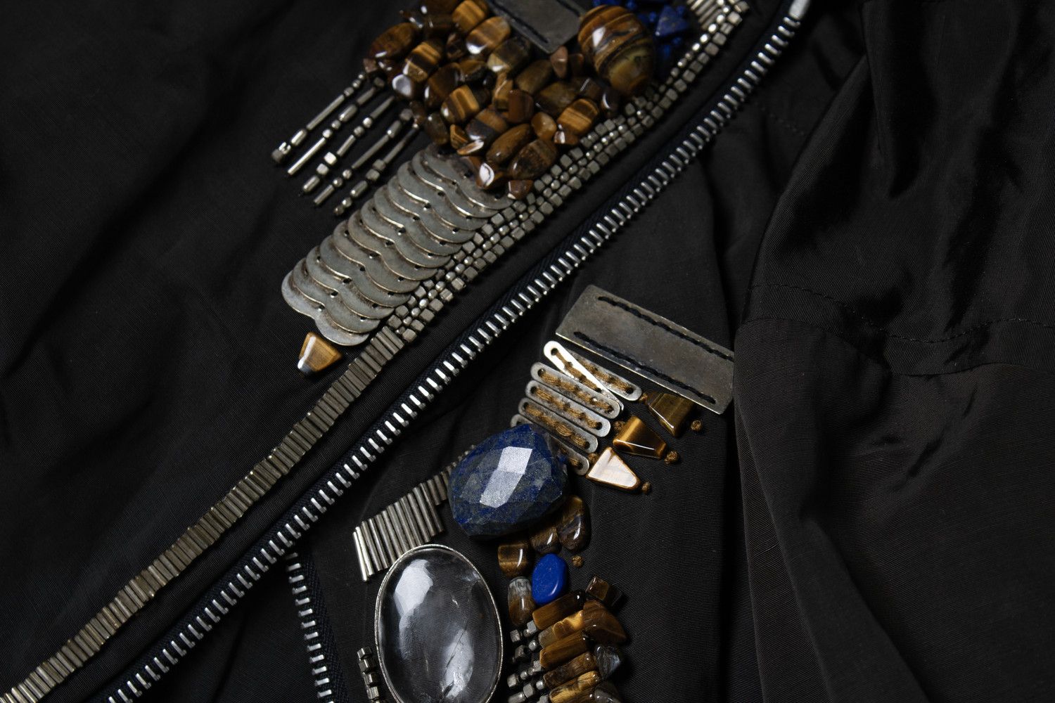 Dries Van Noten Dries van Noten, black embellished bomber jacket Size M / US 6-8 / IT 42-44 - 6 Thumbnail