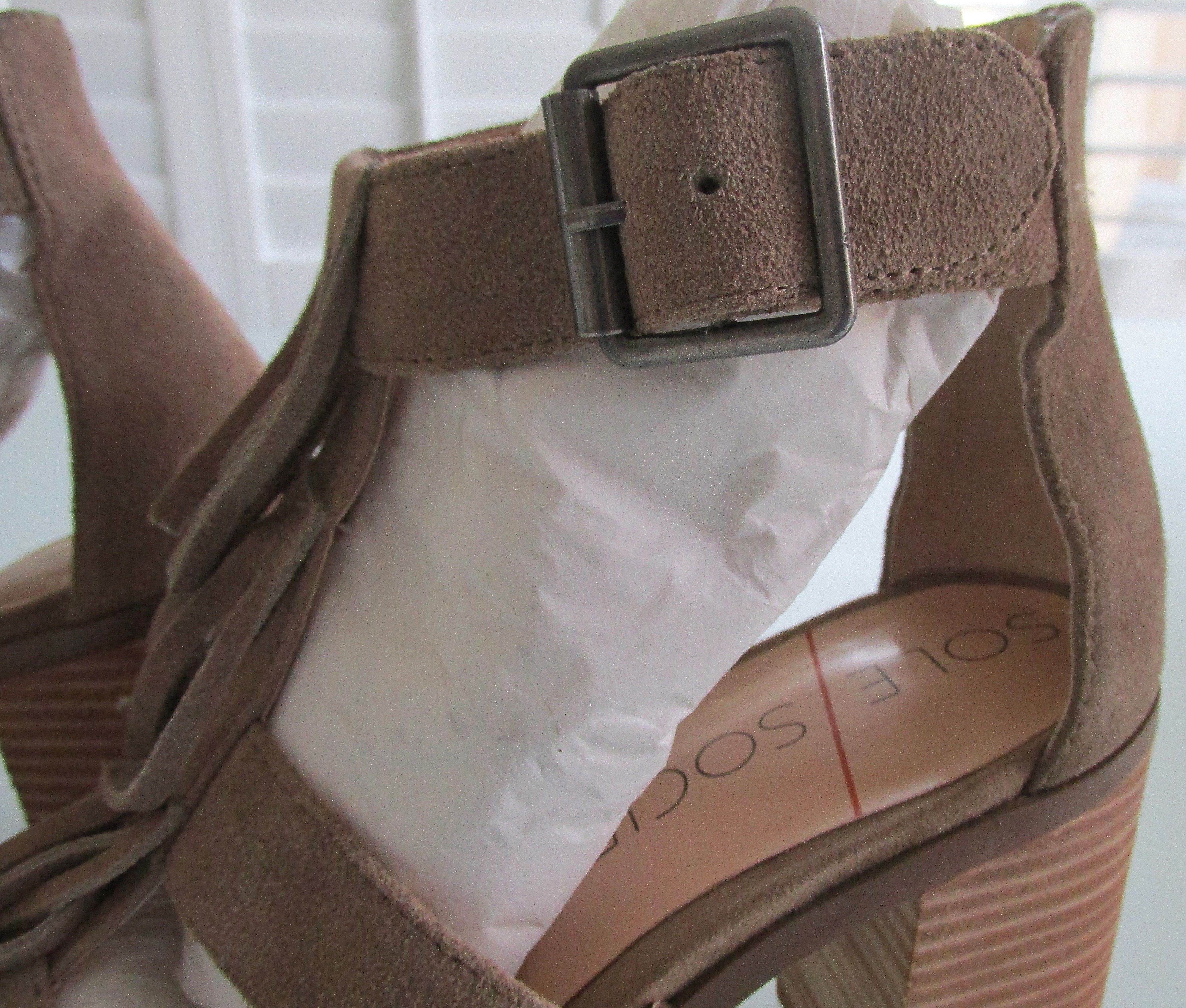 Other Sole Society Suede Open Toe Fringe Heels Size 8M Size US 8 / IT 38 - 5 Thumbnail