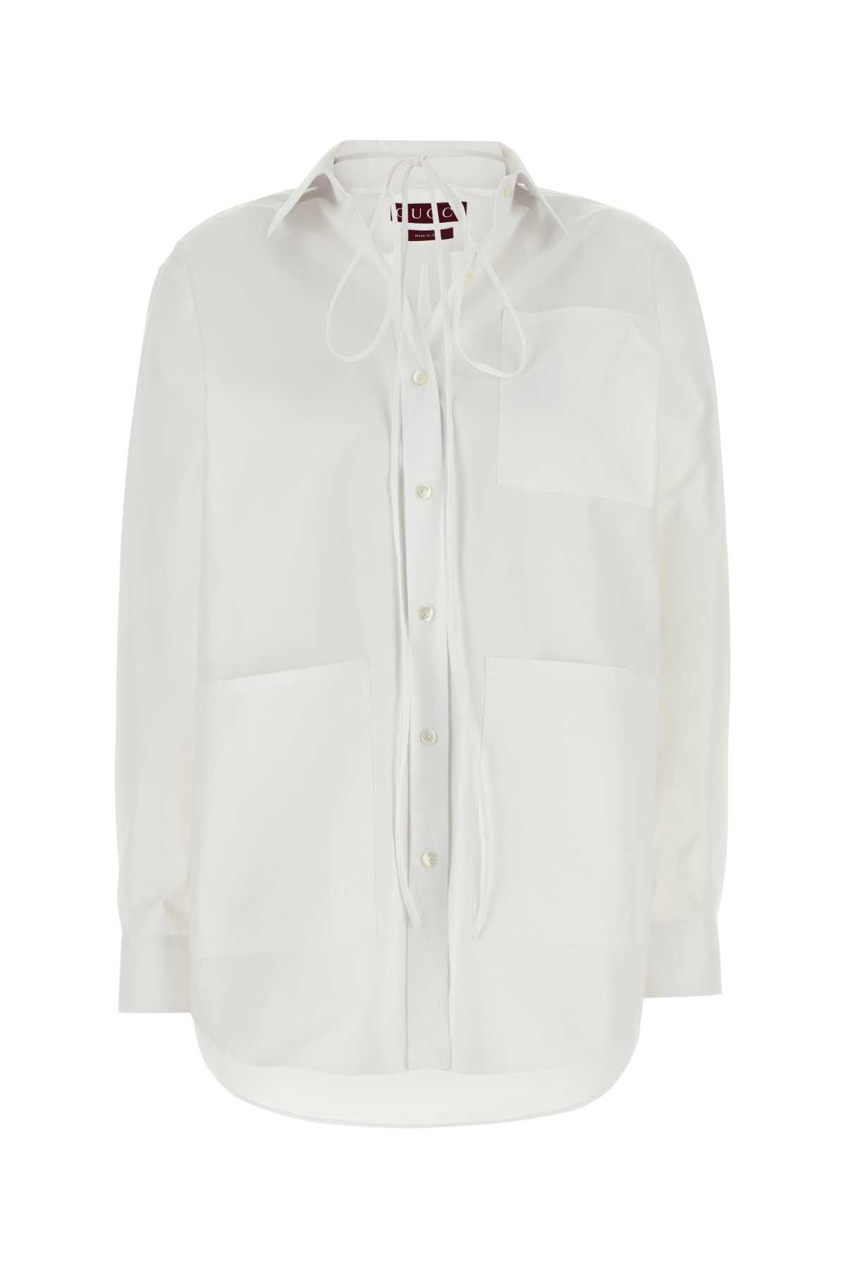 Gucci White Poplin Shirt Size XS / US 0-2 / IT 36-38 - 1 Thumbnail