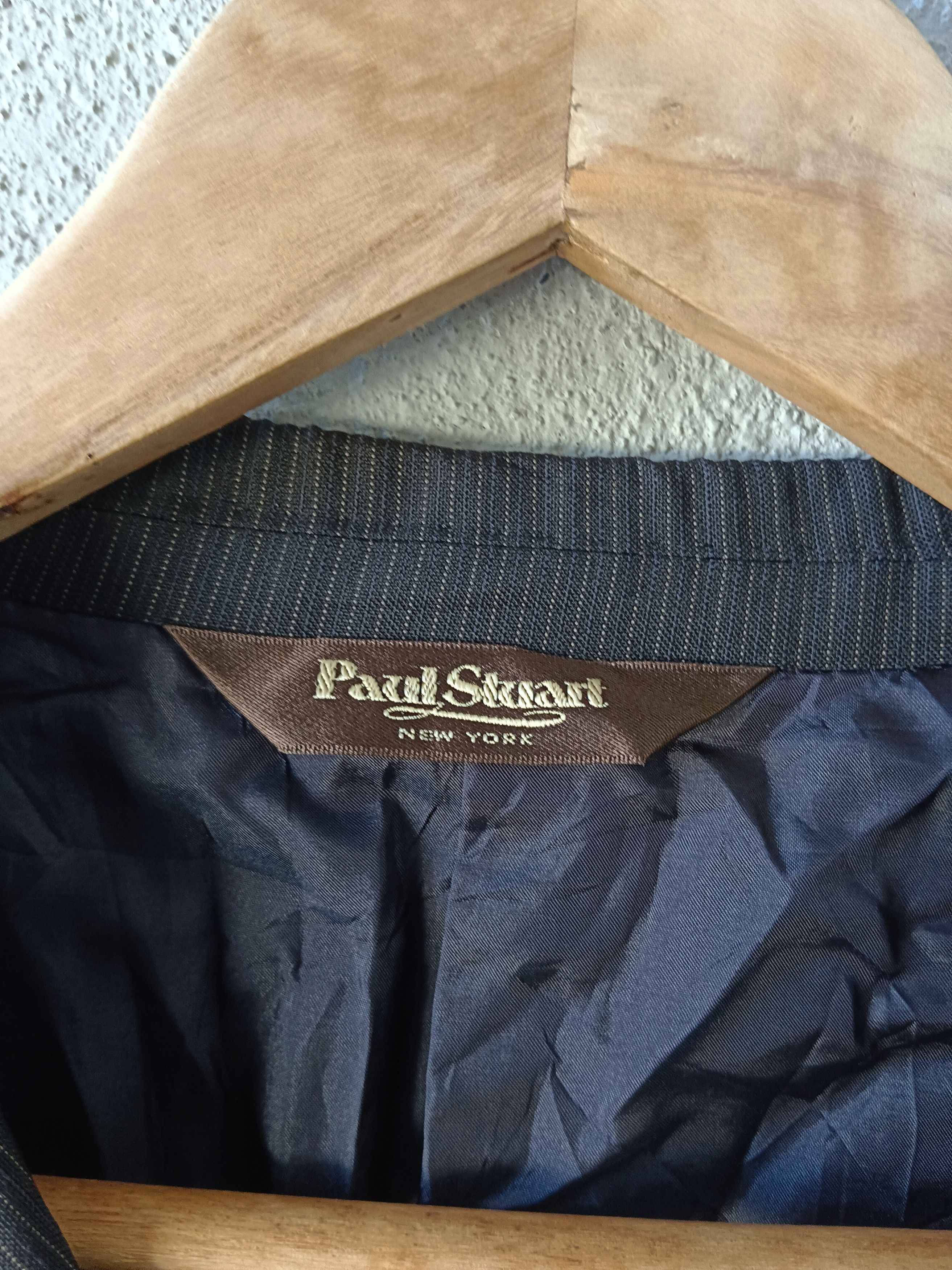 Paul Stuart × Vintage Vintage Paul Stuart Blazer Black Striped Size 48L - 8 Thumbnail