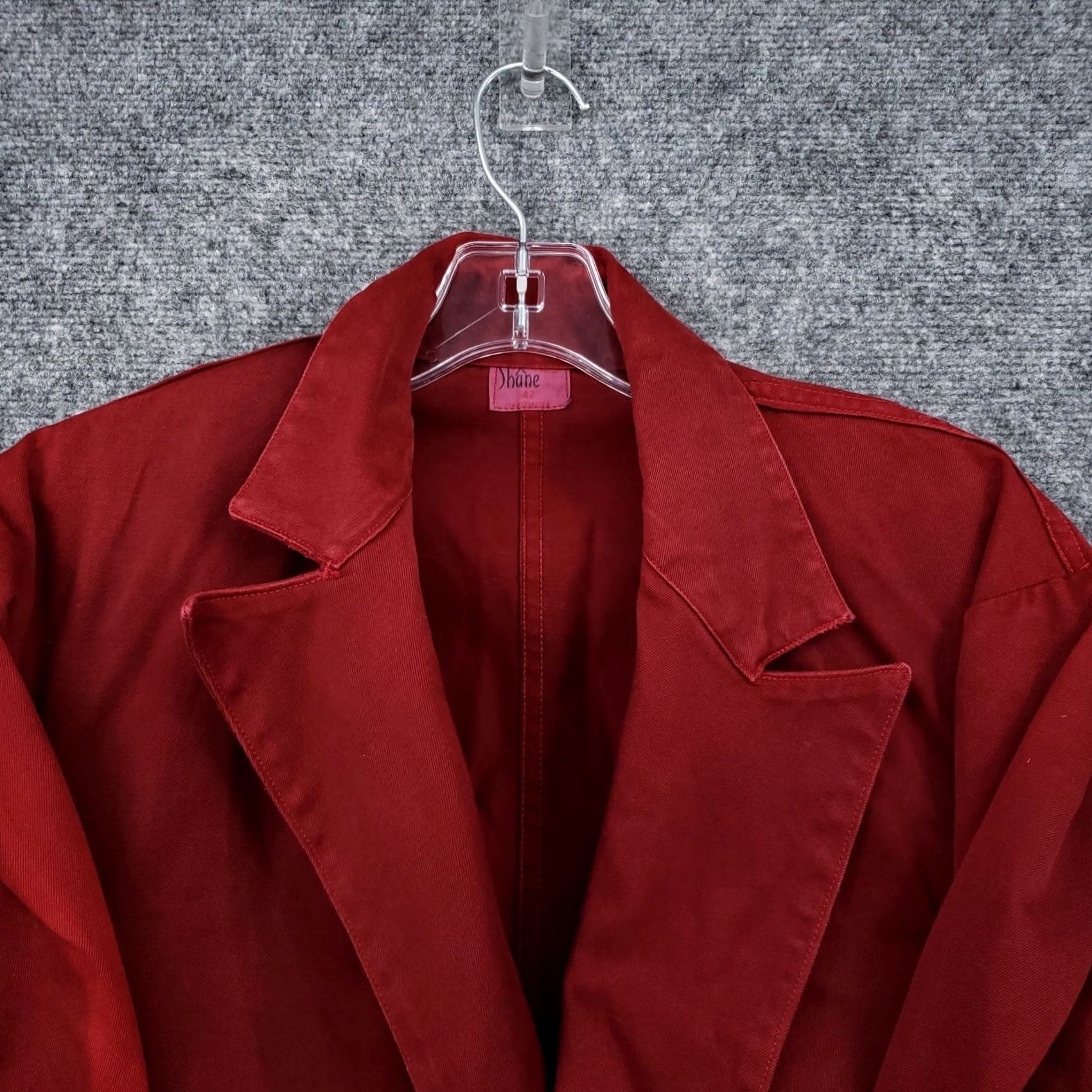 Vintage VINTAGE Shane Womens Red Cropped Suit Jacket Single Breasted Notched Formal Size 8 Size M / US 6-8 / IT 42-44 - 3 Thumbnail