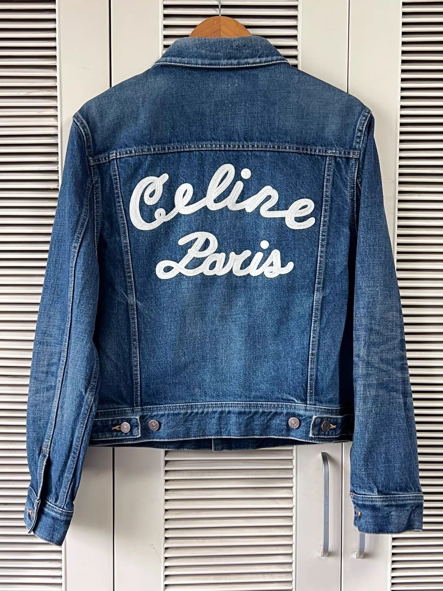 Celine Celine Denim Jacket M Celine Embroidered Back JPN Size M / US 6-8 / IT 42-44 - 1 Thumbnail