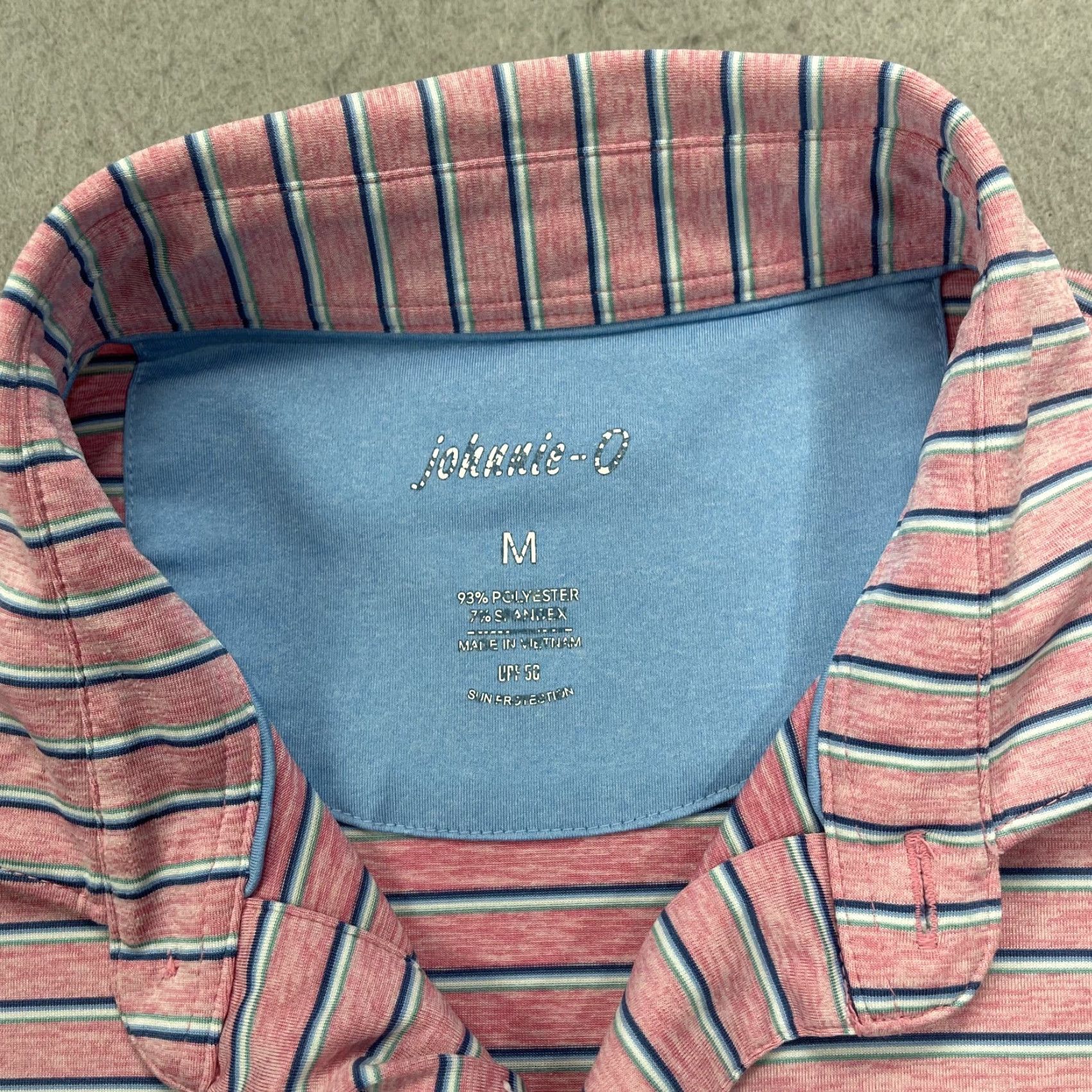 johnnie-O johnnie-O Biltmore Polo Shirt Mens M Pink Striped Golf Polo Shirt Size US M / EU 48-50 / 2 - 5 Thumbnail