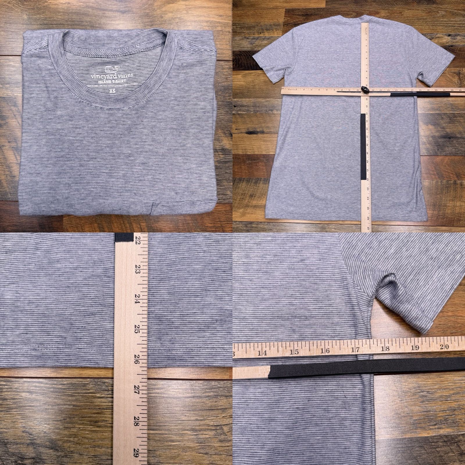 Vineyard Vines Vineyard Vines Island Shirt Mens XS Gray Striped Pima Stretch Short Sleeve Crew Neck T-Shirt Logo Knit Cotton Blend Regular Size US XS / EU 42 / 0 - 8 Thumbnail