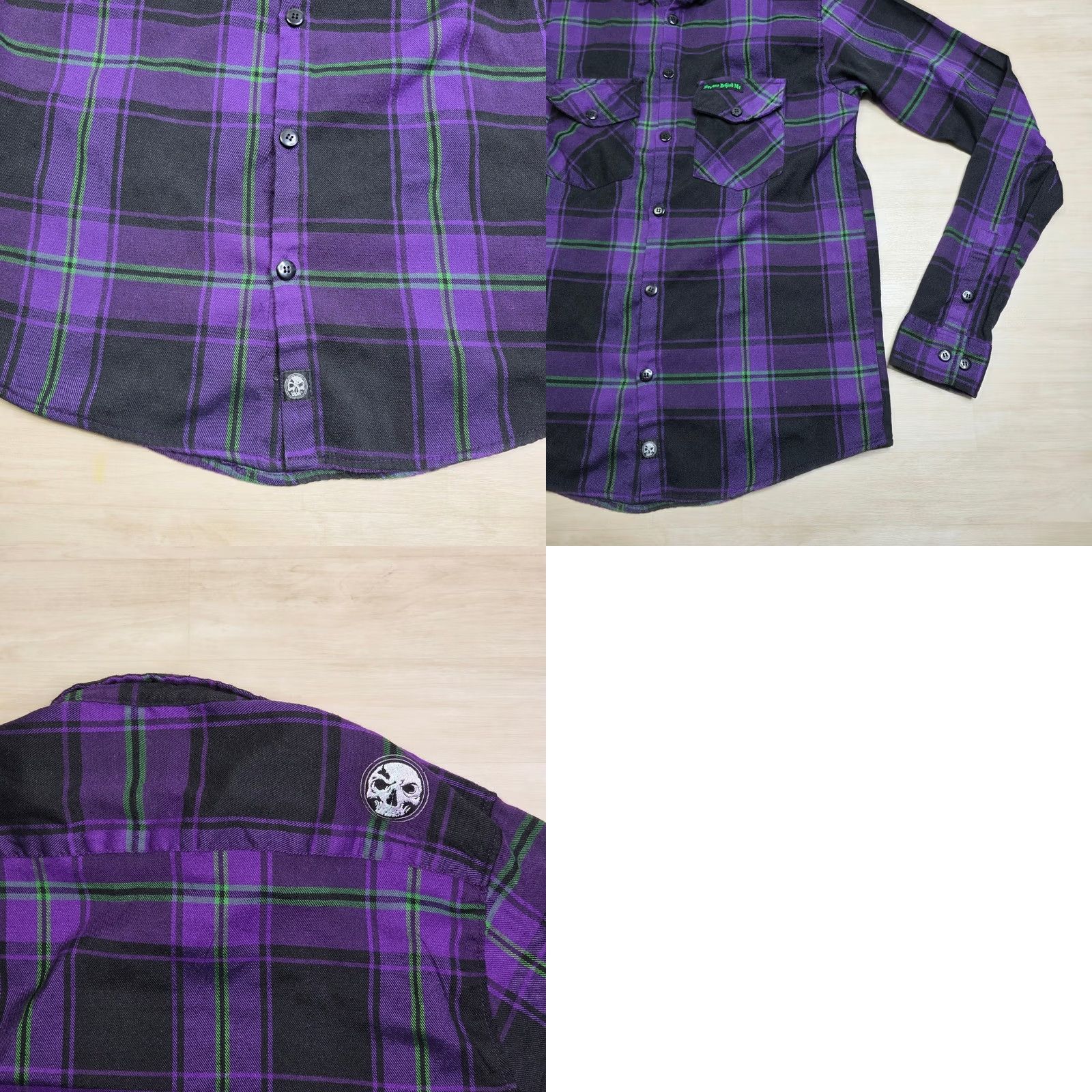 Vintage Demons Behind Me Plaid Flannel Shirt LT Large Tall Size US L / EU 52-54 / 3 - 8 Thumbnail