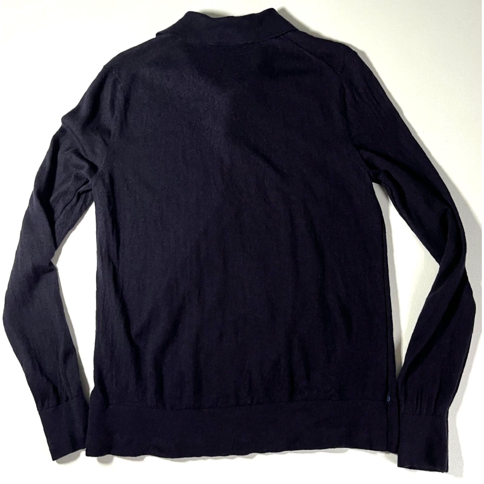 Ted Baker VINTAGE Ted Baker London Men's Collared Sweater Navy Wool 100% Size 5 M/L Slim Regular Knit Pullover Logo City Classic Designer Preppy Wool Navy Mens Size US L / EU 52-54 / 3 - 5 Thumbnail