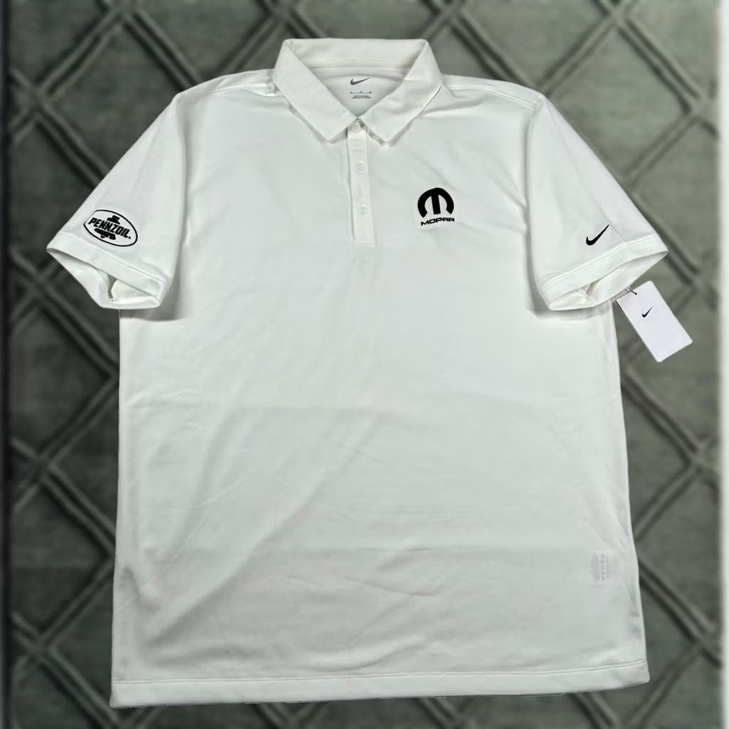 Nike Nike Polo Shirt Men XL White Golf Embroidered Pennzoil Solid Breathable Lightweight 100% Polyester Size US XL / EU 56 / 4 - 1 Thumbnail