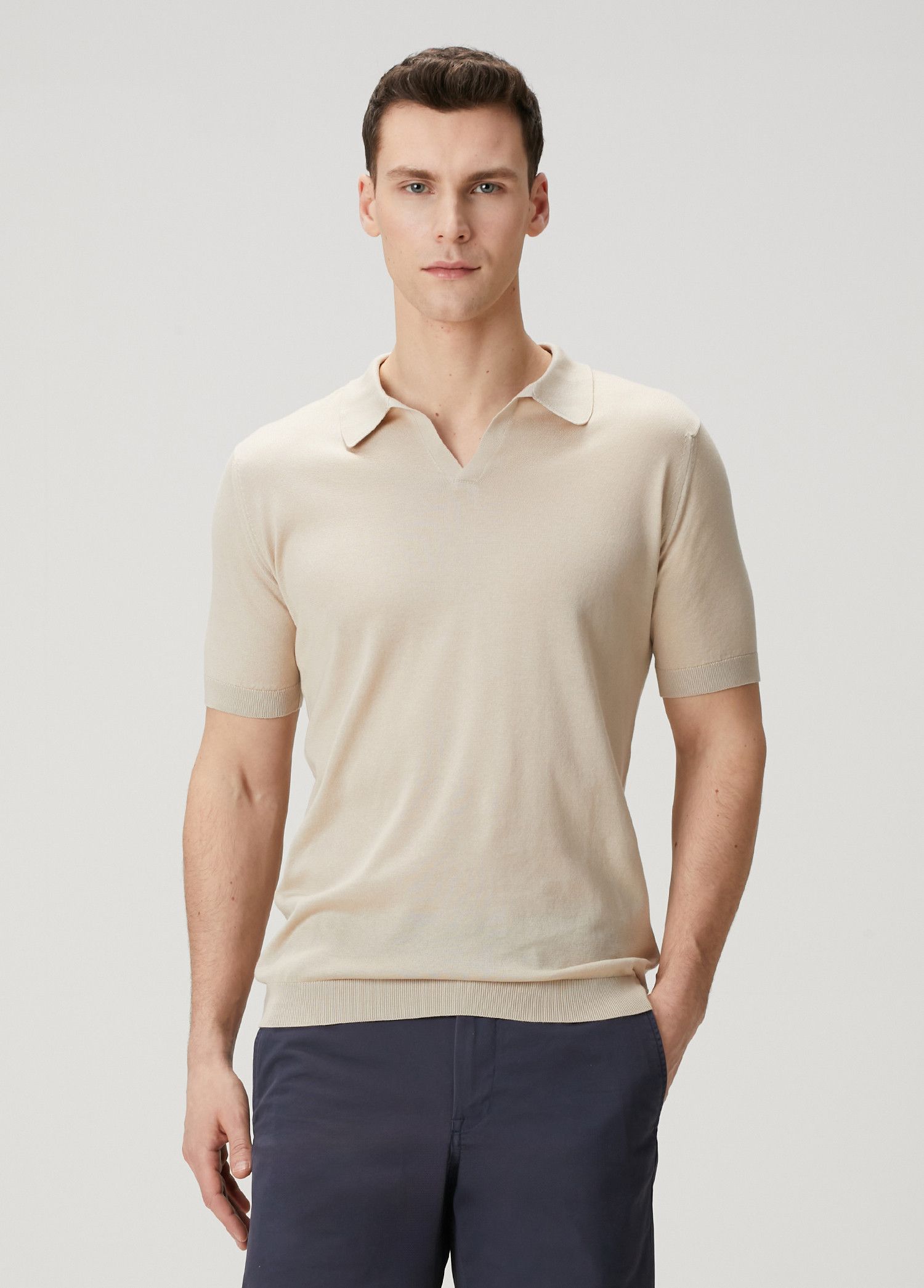 John Smedley JOHN SMEDLEY Noah beige knit cotton polo shirt XXL q Size US XXL / EU 58 / 5 - 1 Thumbnail