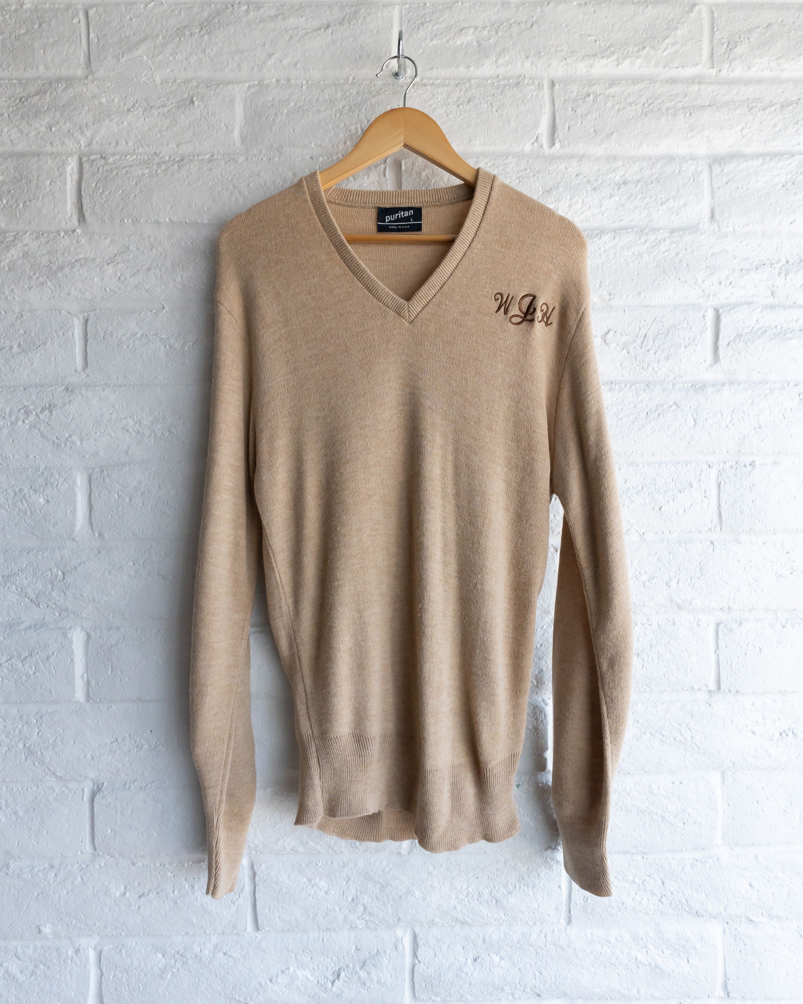 Vintage Vintage 1980s Puritan Tan Beige Sweater V Neck Men's L Size US L / EU 52-54 / 3 - 1 Thumbnail